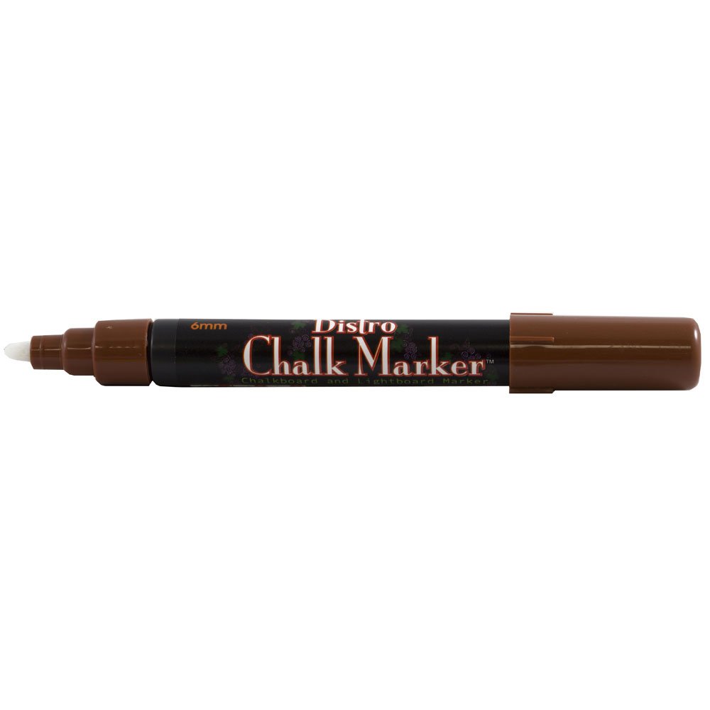 JAM Paper Dustless Erasable Chalk Markers - Broad Tip Liquid Chalk Pen - Brown (1 Pack) - Perfect for Restaurants, Cafes, Blackboards & DIY Chalkboard Signs