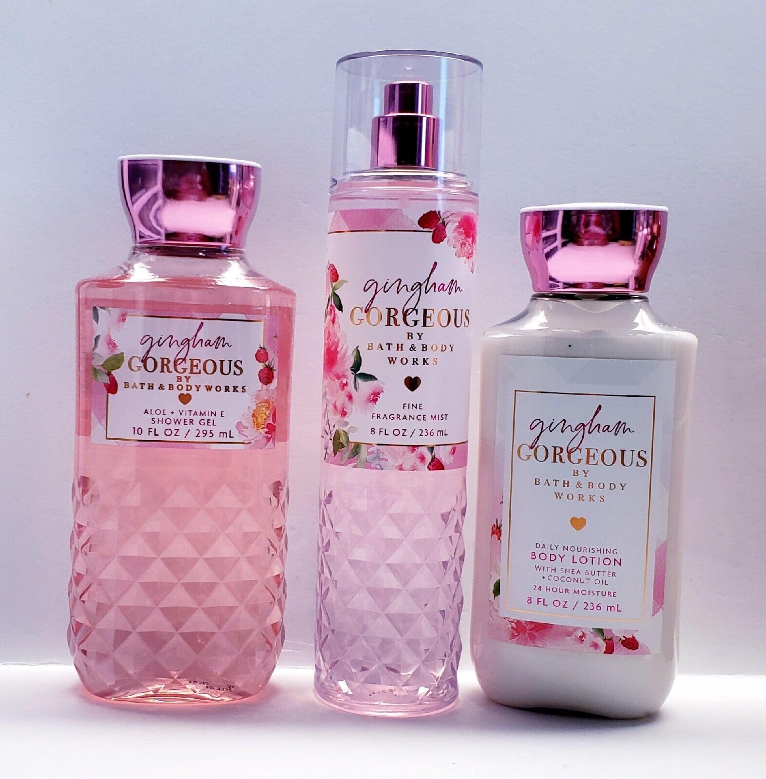Bath & Body Works Gingham Gorgeous Trio Gift Set - Full Size Fragrance Mist, Body Lotion & Shower Gel for Women - Perfect for Birthday, Anniversary & Self-Care Gifts