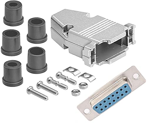 DB15 Female Solder Type Shielded Metal Hood - High Quality D-Sub Connector for Industrial Equipment & Computer Networking