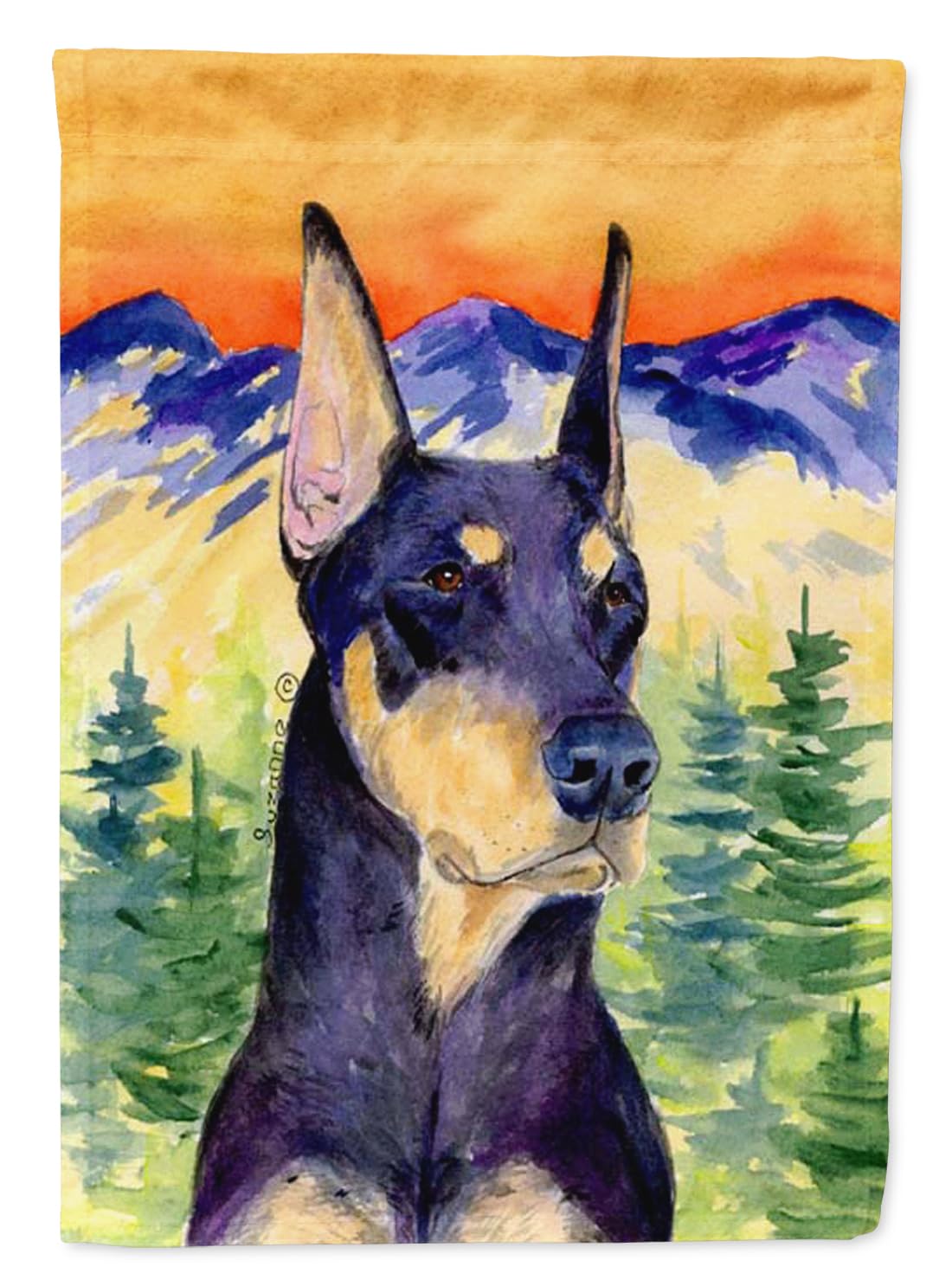 Doberman Garden Flag - Decorative Yard Banner for Mailbox, Patio & Flower Beds | Outdoor Dog Lover Artwork | Weather-Resistant Multicolor Design | Perfect for Front Yard Decor, Seasonal Displays & Pet-Themed Landscaping