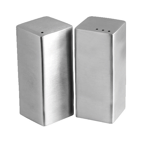 Arcata 070024 Round Salt and Pepper Shaker Set - 3 oz Stainless Steel Spice Dispenser for Kitchen, Dining Table & Outdoor Picnics