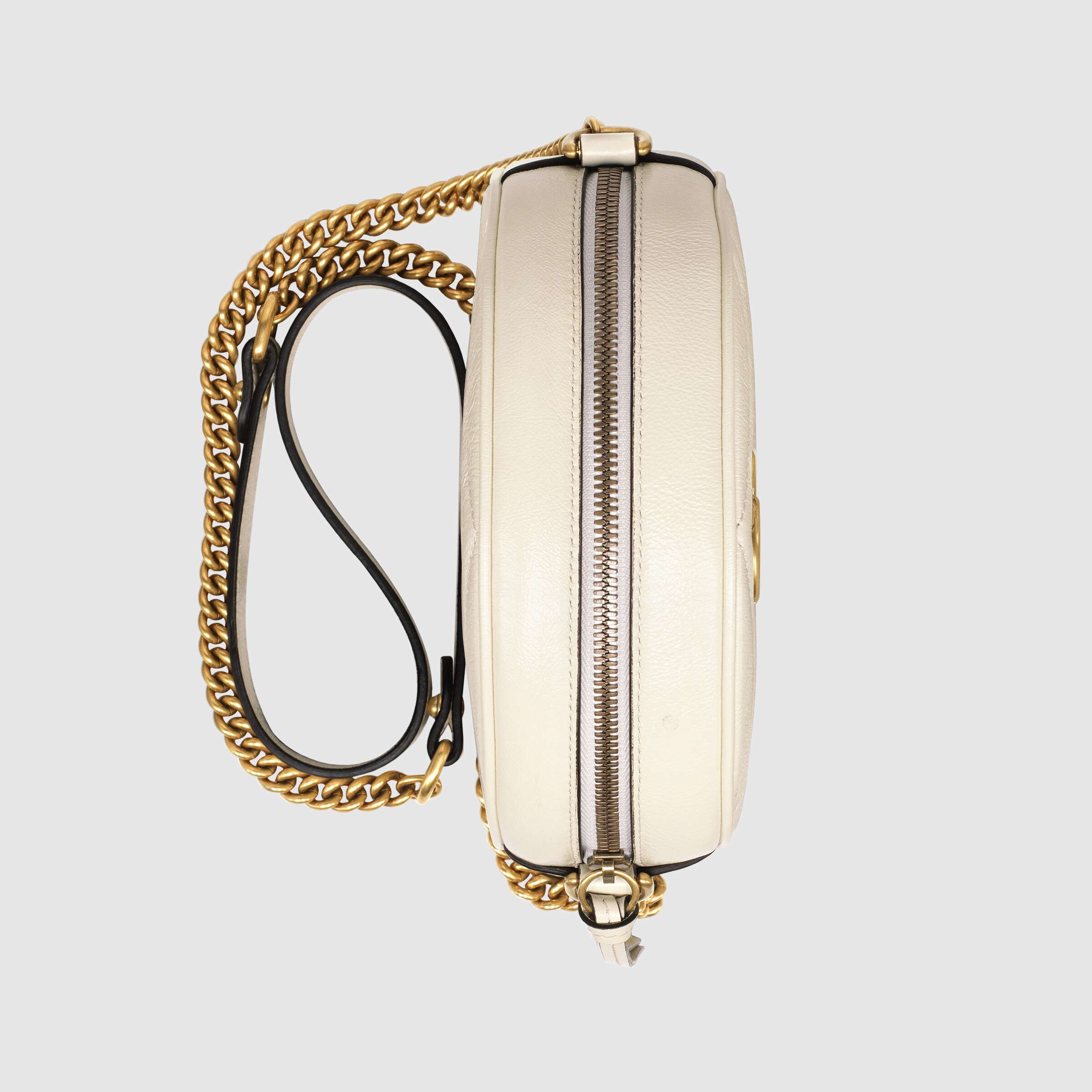 Gucci GG Marmont Mini Round Shoulder Bag in White | Luxury Leather Crossbody Purse for Women | Perfect for Date Night & Evening Events