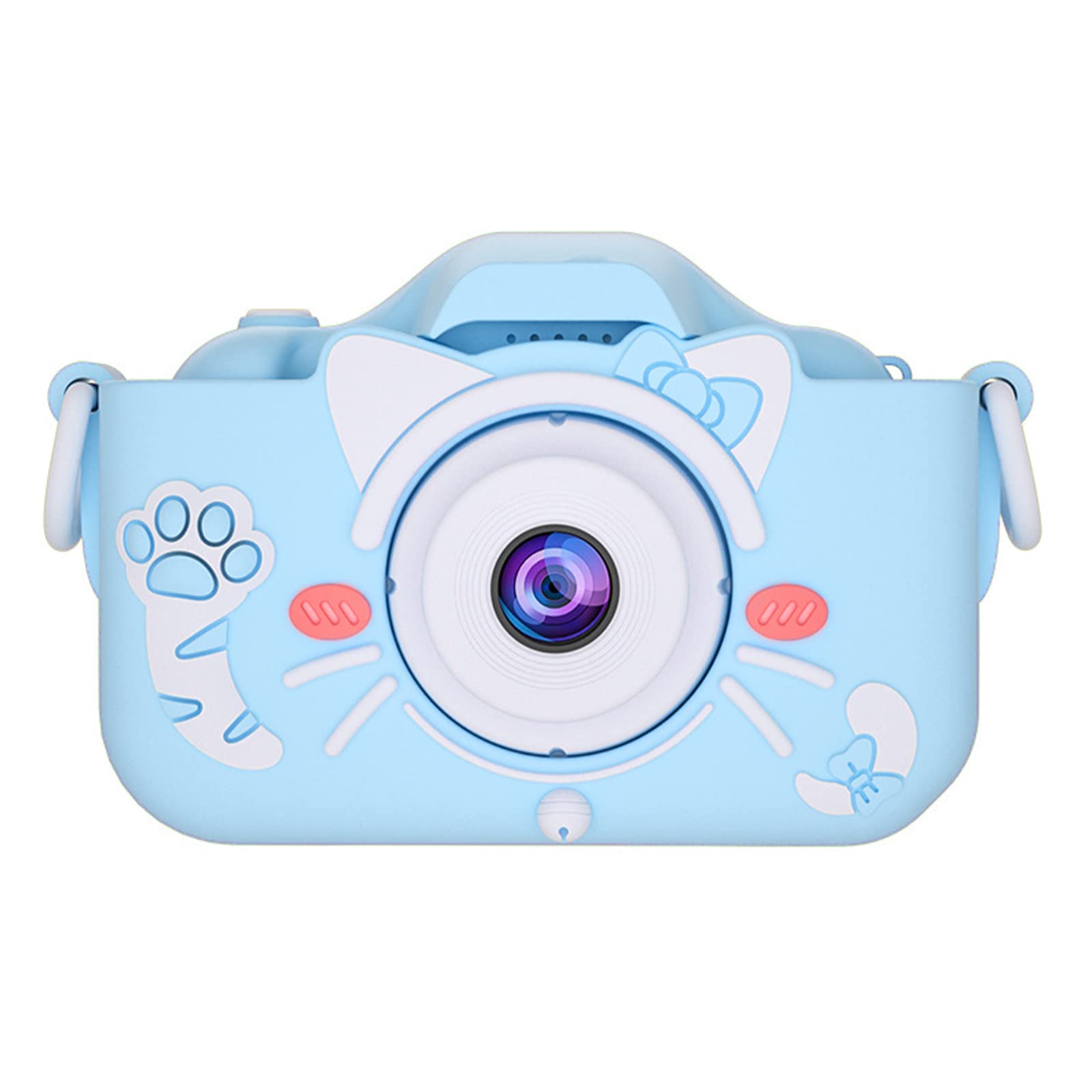 Kids Selfie Camera - HD Digital Video Camera for Toddlers Age 3-9 | Portable Toy Camera with 32GB SD Card | Perfect Christmas & Birthday Gift for Boys & Girls | Fun for Travel, Parties & Daily Play (Blue Cat Design)