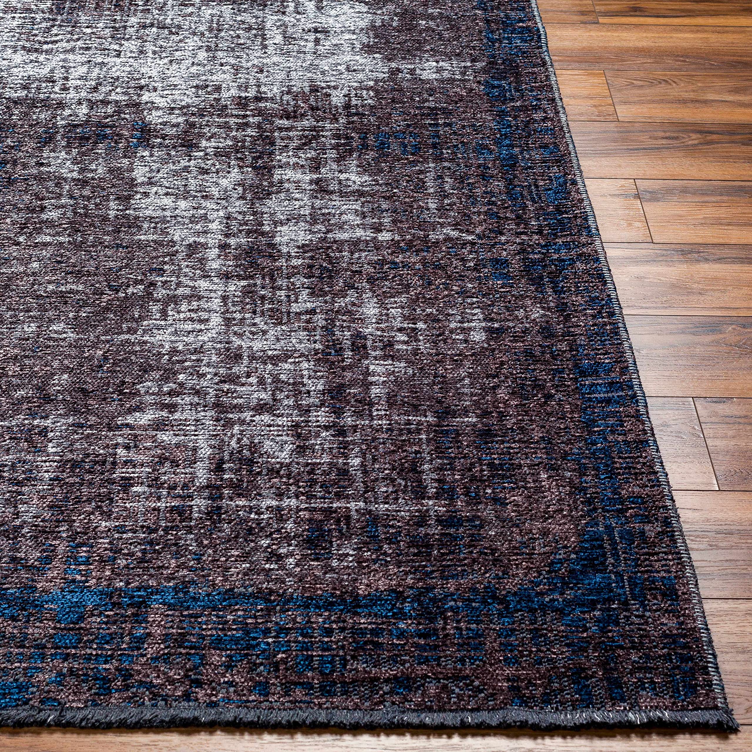 Hauteloom TRAI Modern Gray and Blue Area Rug 4'11