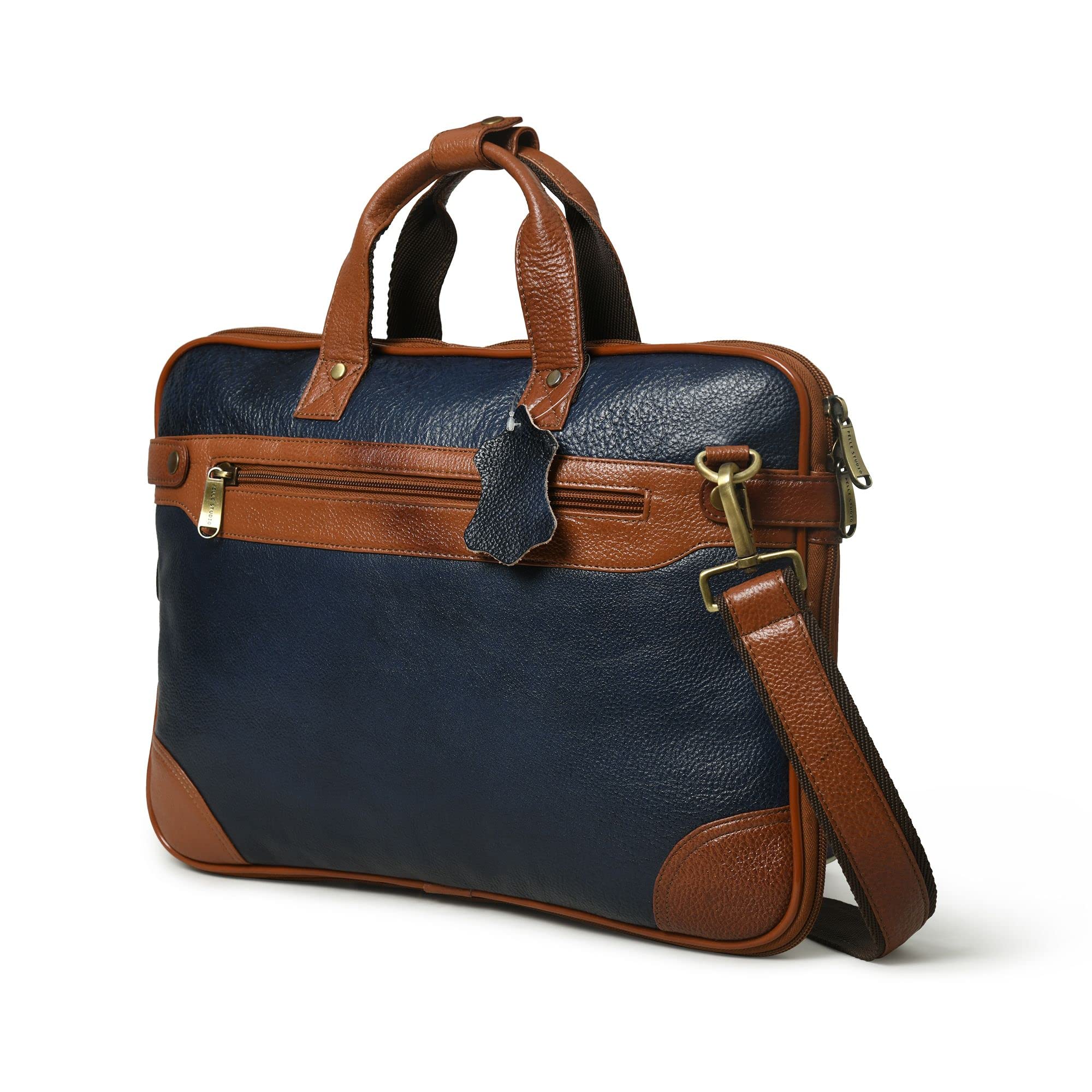 ADYAN Genuine Leather Messenger Bag - 15 Inch Laptop Briefcase for Men & Women - Professional Business Office Bag - Perfect for Work, Travel & Daily Commute