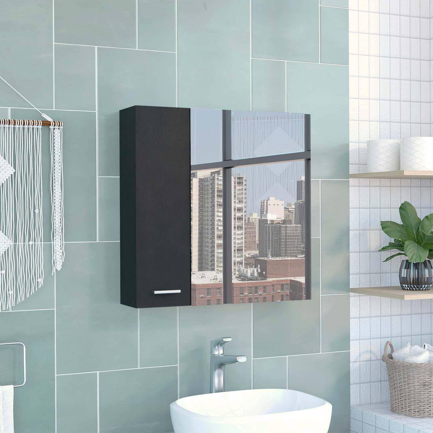 Black Harbor Medicine Cabinet with Mirror - 2 Door Bathroom Storage with 4 Adjustable Shelves for Toiletries & Essentials | Perfect for Bathroom, Vanity, and Powder Room Organization