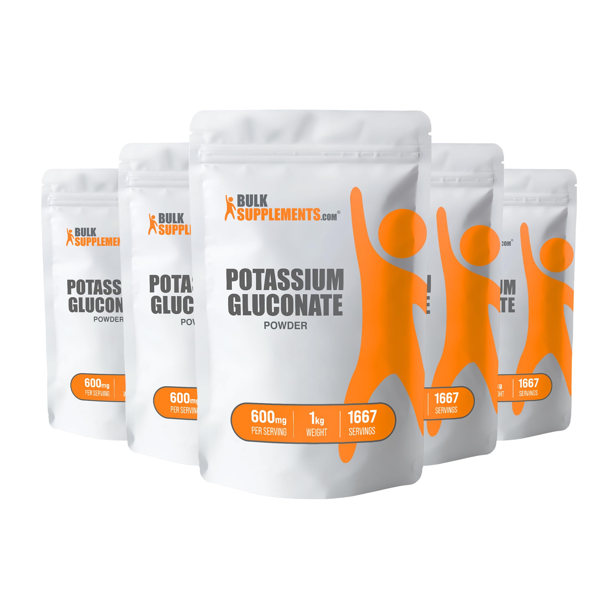 BulkSupplements Potassium Gluconate Powder 5kg (11 lbs) - 600mg per Serving, Gluten Free Mineral Supplement for Heart Health, Muscle Function & Electrolyte Balance - Great for Athletes, Keto Diet & Daily Wellness