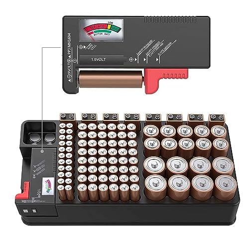 Boîte de Rangement de Batterie + Testeur