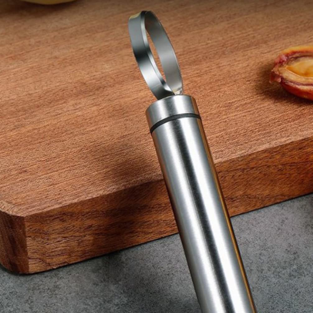 2PCS Yellow Peach Corer - Stainless Steel Fruit Core Remover Tool for Peaches, Apricots & Plums - Durable Kitchen Gadget for Easy Pitting - Perfect for Home Cooking, Baking & Restaurant Use