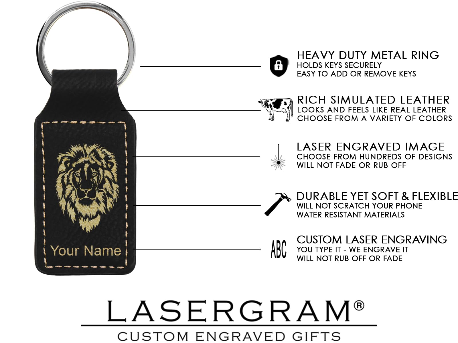 Personalized LaserGram Rectangle Keychain - Custom Engraved Tuna Fish Design - Perfect for Gifts, Travel & Everyday Use