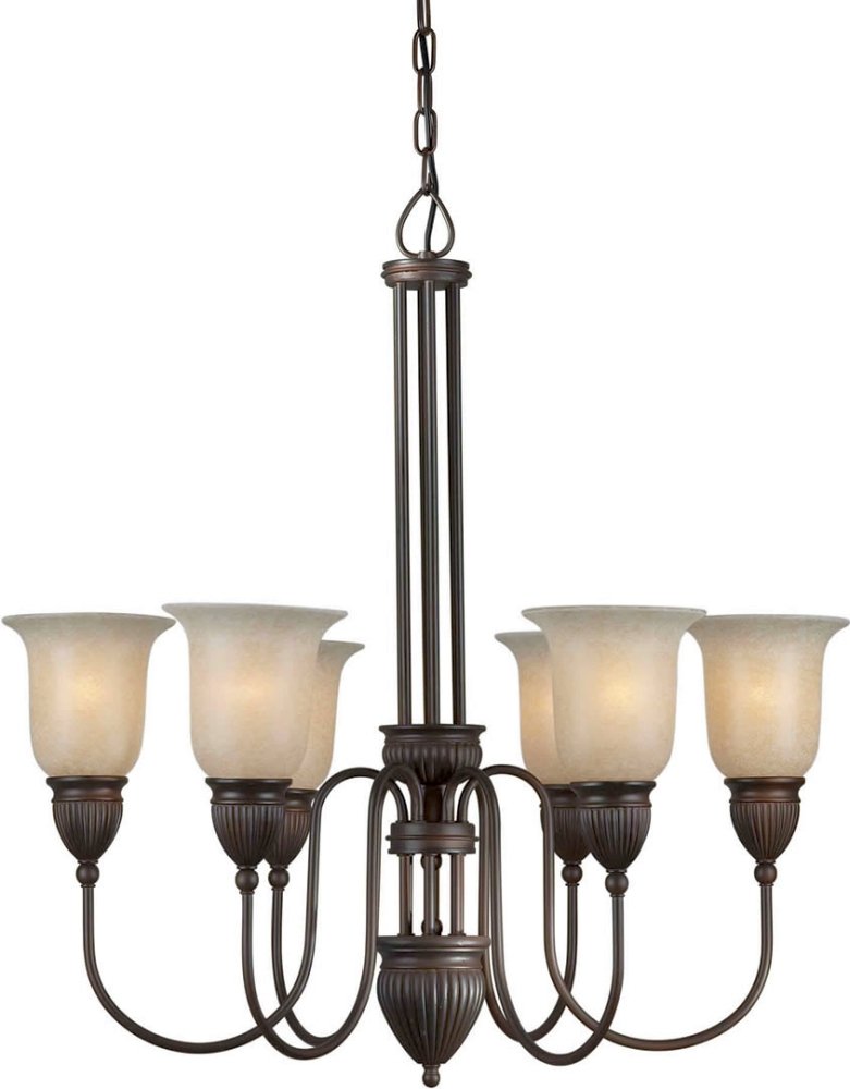 Antique Bronze 6-Light Chandelier - Elegant Dining Room Lighting Fixture for Home Decor | Perfect for Living Room, Bedroom, or Entryway
