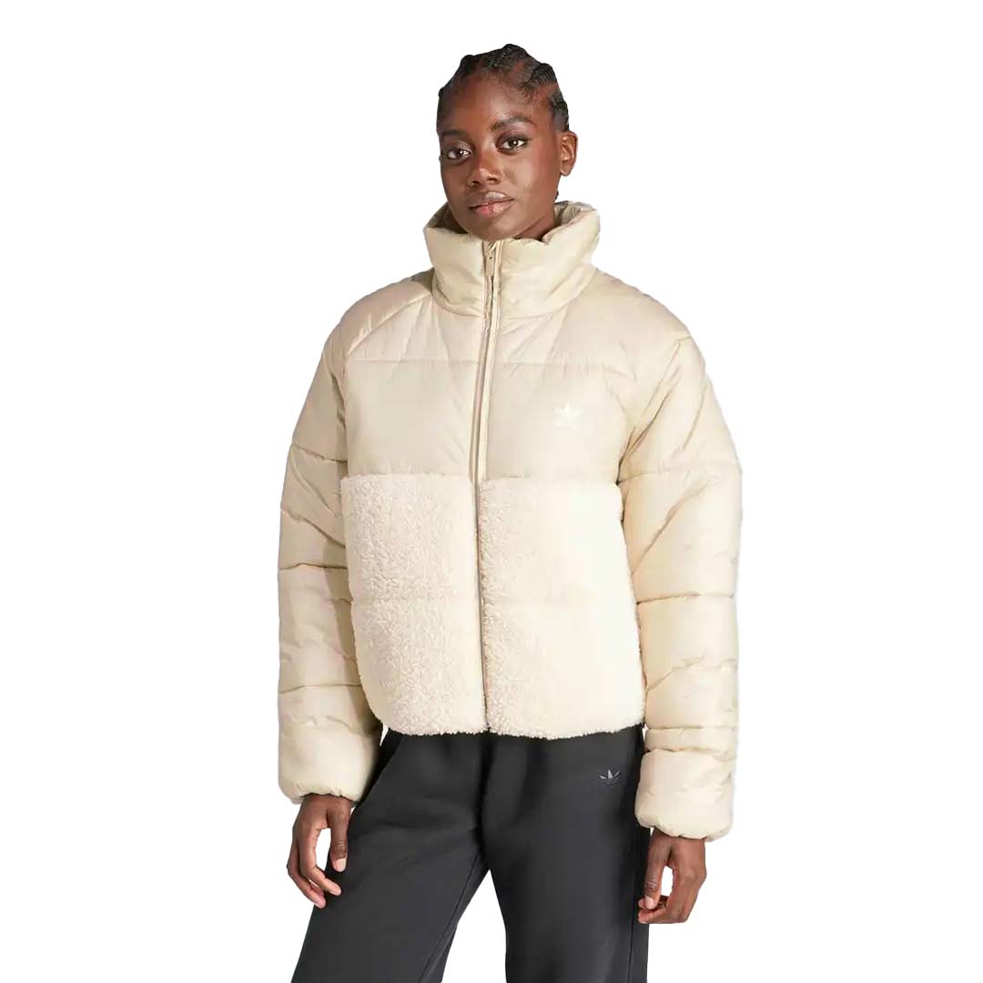 Adidas Women's Polar Puffer Jacket - Lightweight Winter Coat with Water-Resistant Shell, Hood & Zipper Pockets (IS5256) - Perfect for Skiing, Snowboarding & Cold Weather Outdoor Activities