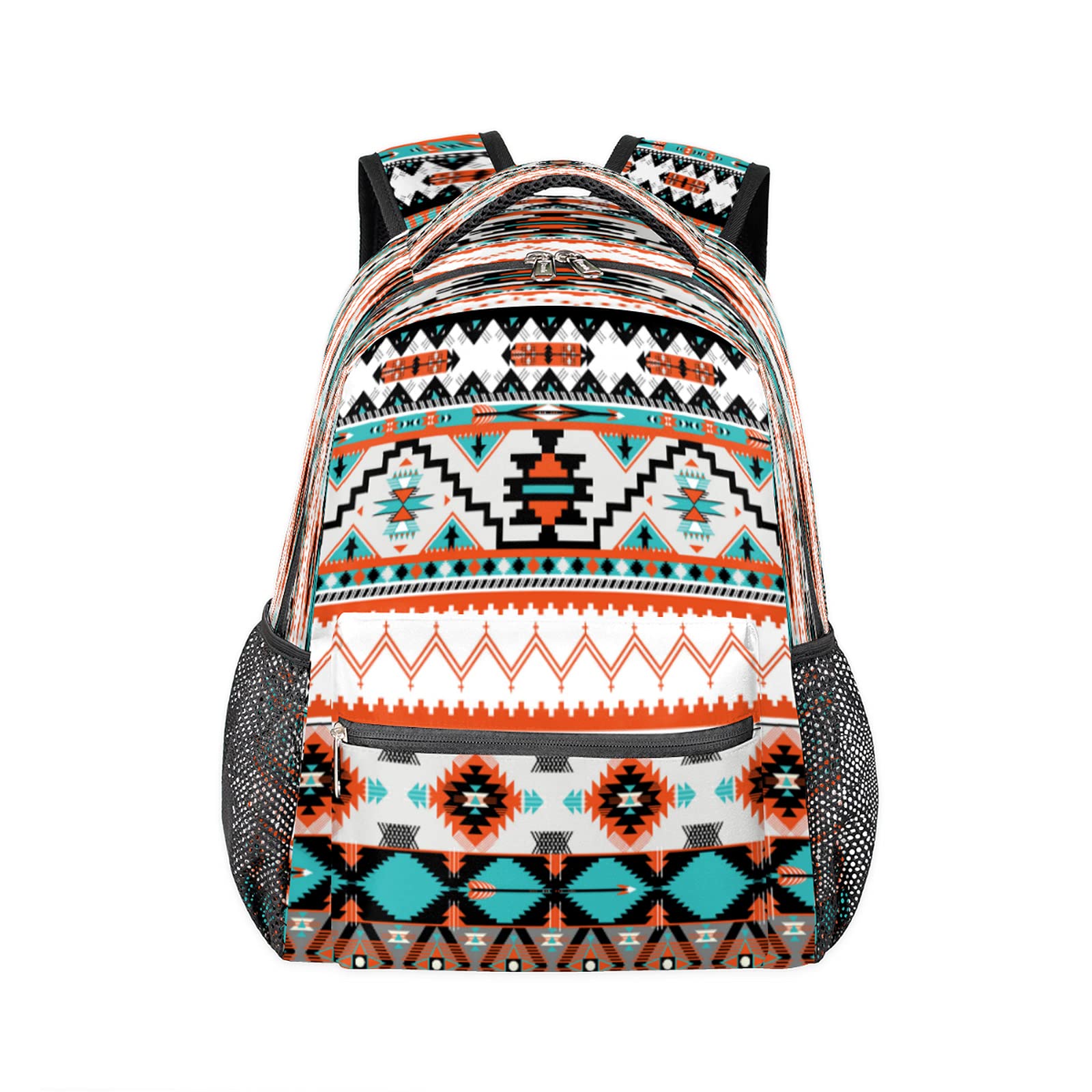 Stylish Paisley Aztec Geometric Laptop Backpack - Waterproof College School Bookbag for Women & Men - Perfect for Travel, Hiking, Camping & Daily Commute