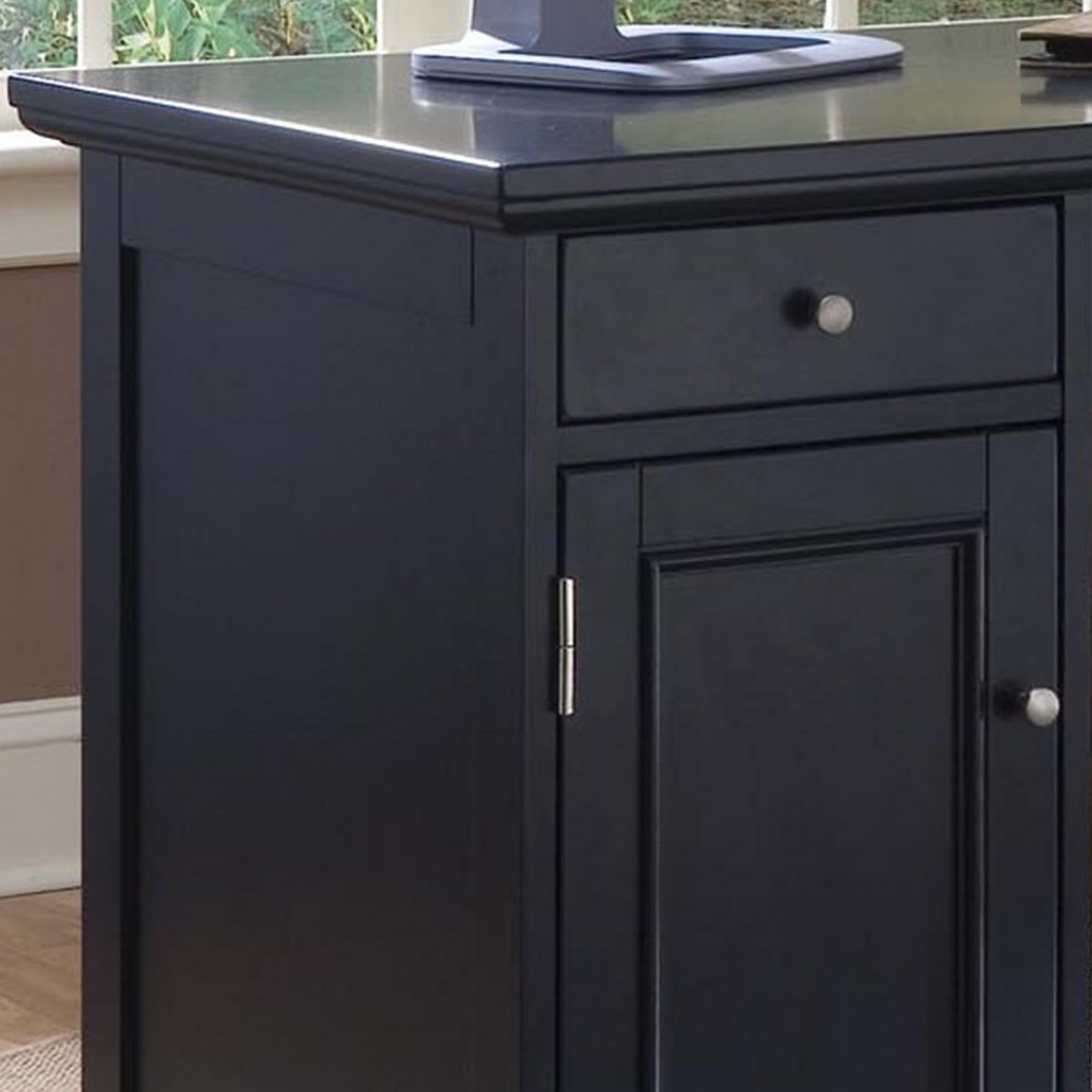 Homestyles Black Pedestal Desk for Home Office Work