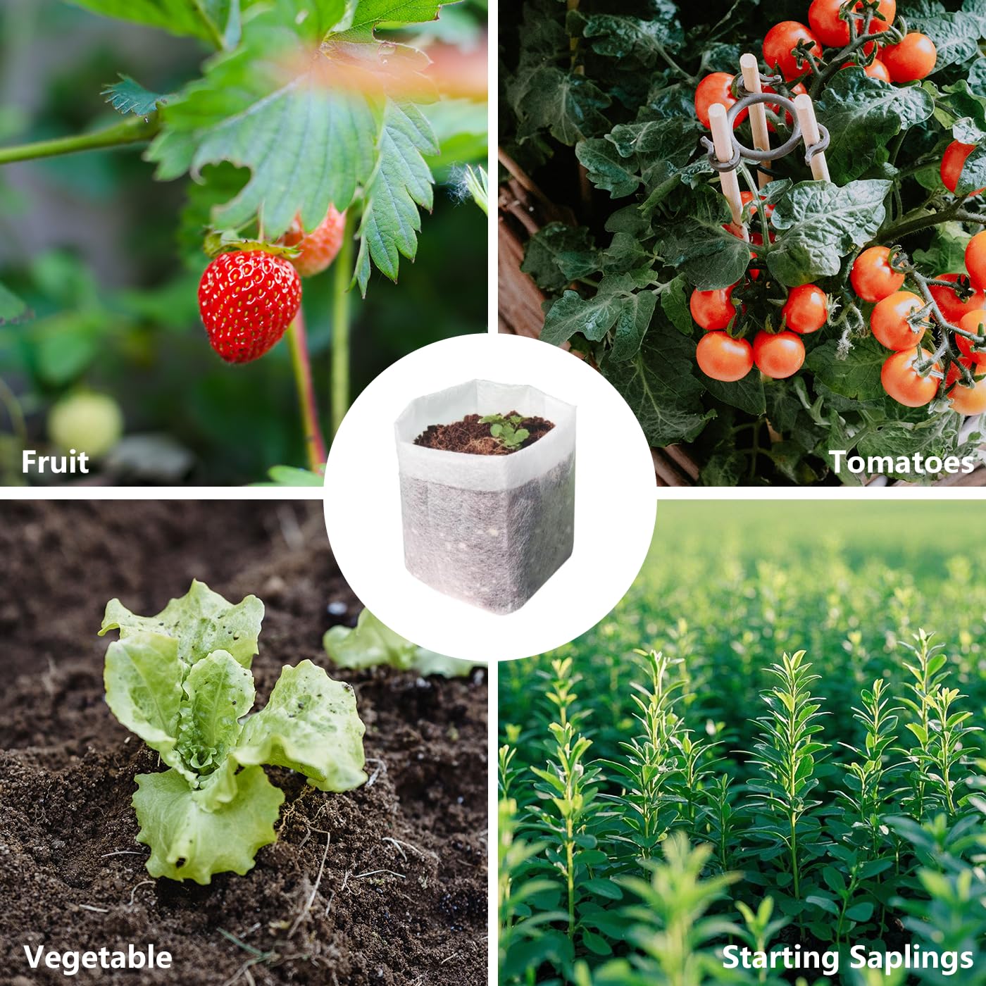 Belit 200 Pcs Non-Woven Fabric Seedling Pots - 5.6