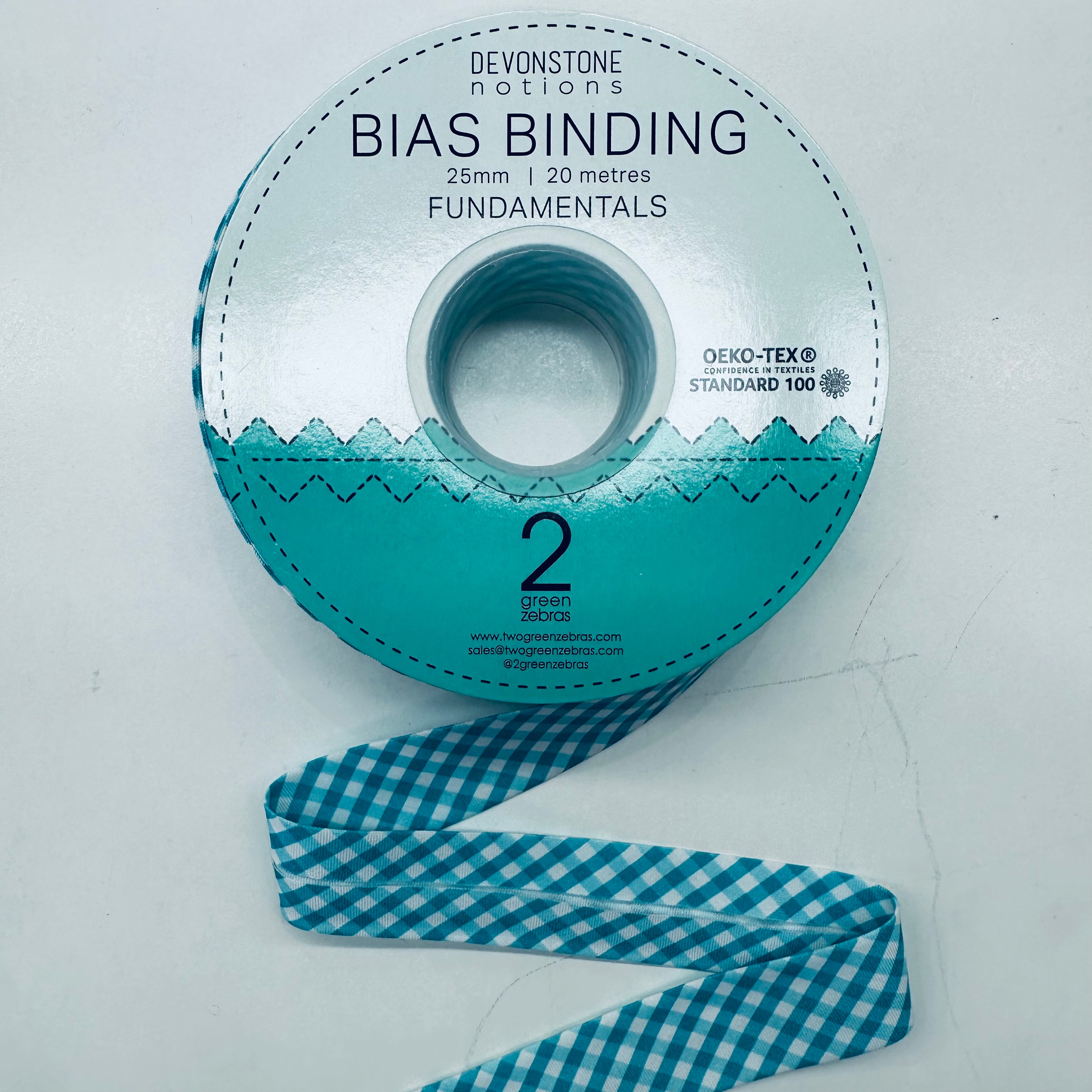 Bias Binding Tape DVBB2953 Barrier Blue Check 25mm (1 Inch) - Perfect for Quilting, Sewing & DIY Craft Projects