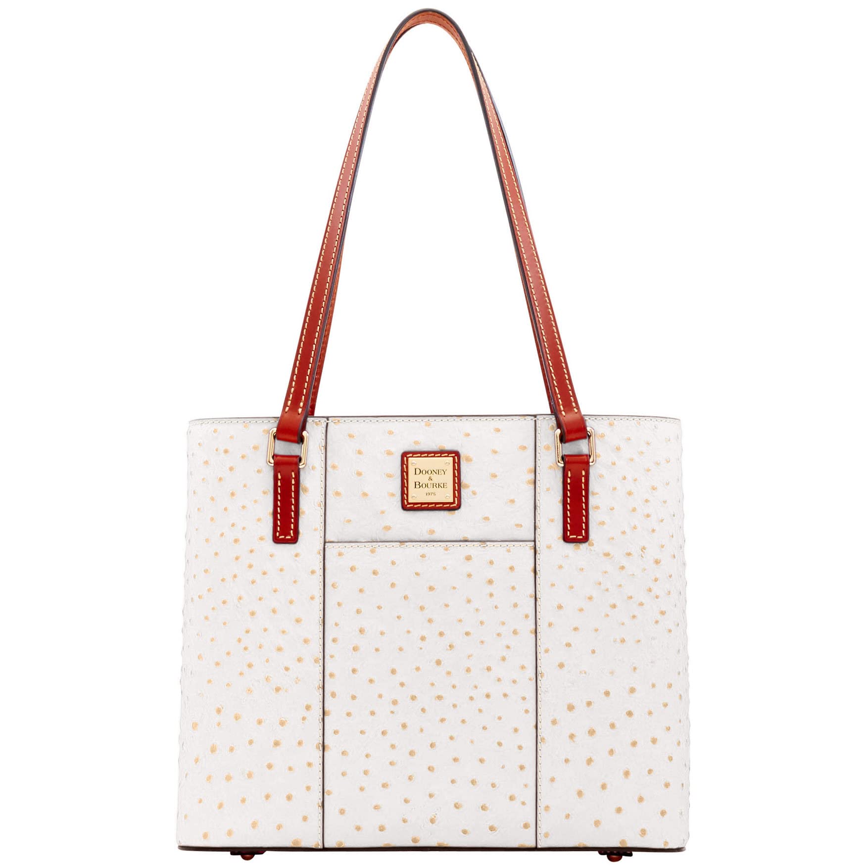 Dooney & Bourke Lexington Small Ostrich Leather Tote Handbag for Women - Stylish Crossbody Purse for Work, Travel & Everyday Use