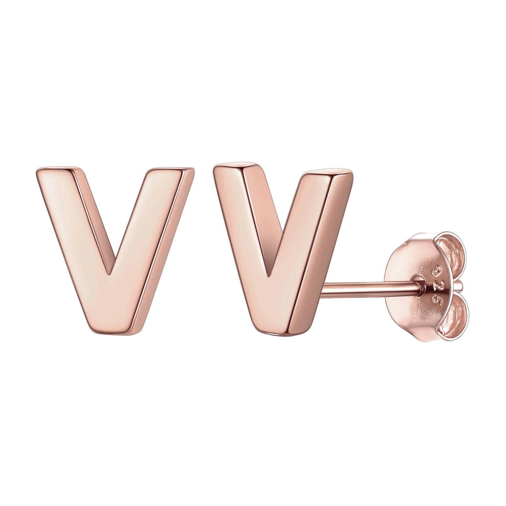 Hypoallergenic 925 Sterling Silver Initial Letter Stud Earrings for Women - A-Z Tiny Simple Studs for Sensitive Ears (Gift Box Included) | Perfect for Everyday Wear, Gifts & Special Occasions