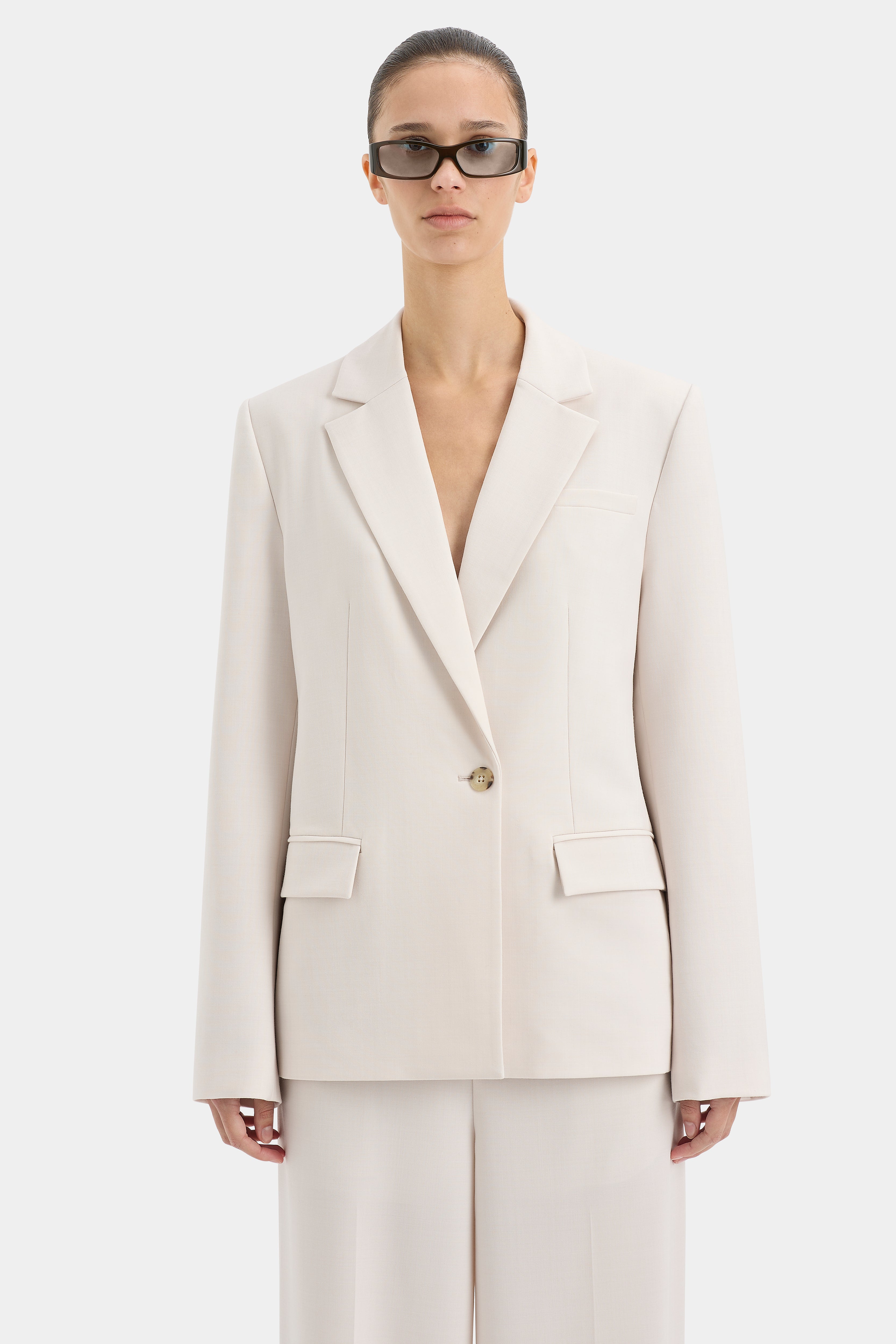 Laredo Blazer Light Ecru - Women's Casual Lightweight Blazer for Office, Business, and Everyday Wear