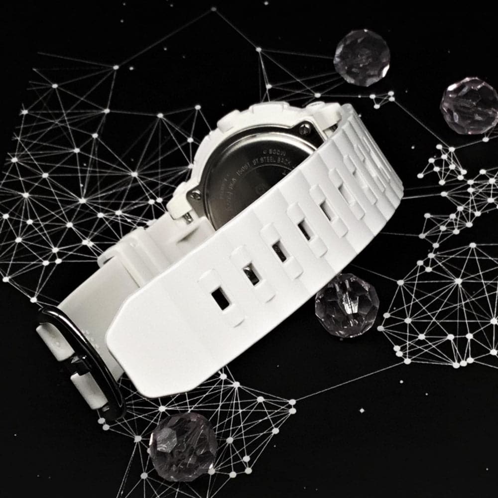 CASIO BABY-G BGA-150ST-7ADR Digital Sports Watch for Women - Shock Resistant, Water Resistant, White Shooting Star Design - Perfect for Running, Gym & Outdoor Activities