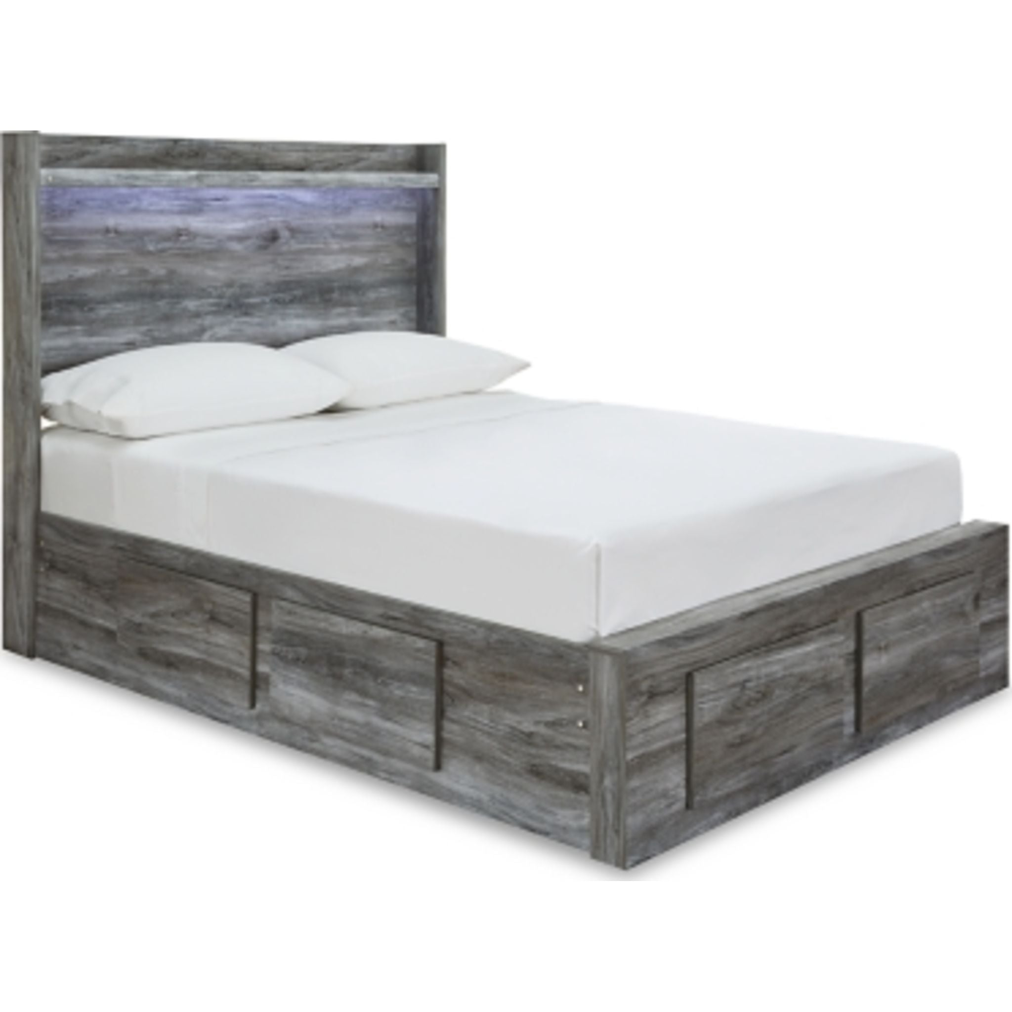 Baystorm 5-Piece Full Size Storage Bed Frame with Underbed Drawers, Gray - Perfect for Small Bedrooms & Dorm Rooms, Space-Saving Bed with Extra Storage