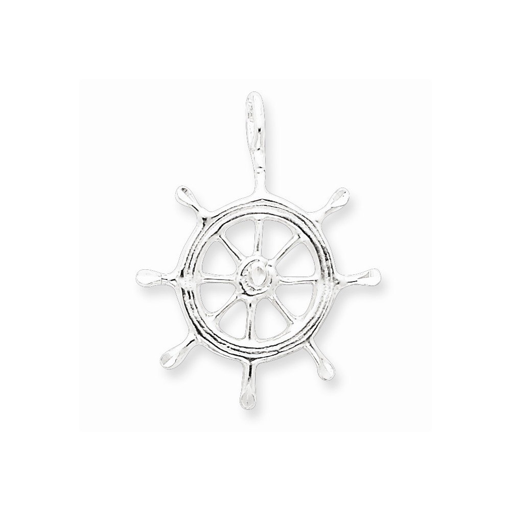 Sterling Silver Boat Wheel Charm Pendant - Nautical Jewelry for Women & Men - Perfect for Necklaces, Bracelets & Gifts - Ideal for Sailors, Boaters & Sea Lovers