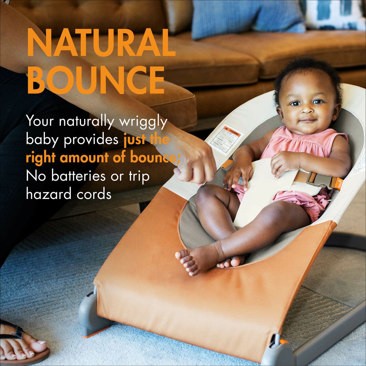 Tomy Boon Slant Bouncer - Baby Bouncer Seat with Adjustable Recline for Newborns & Infants - Perfect for Playtime, Napping & Soothing at Home or Travel