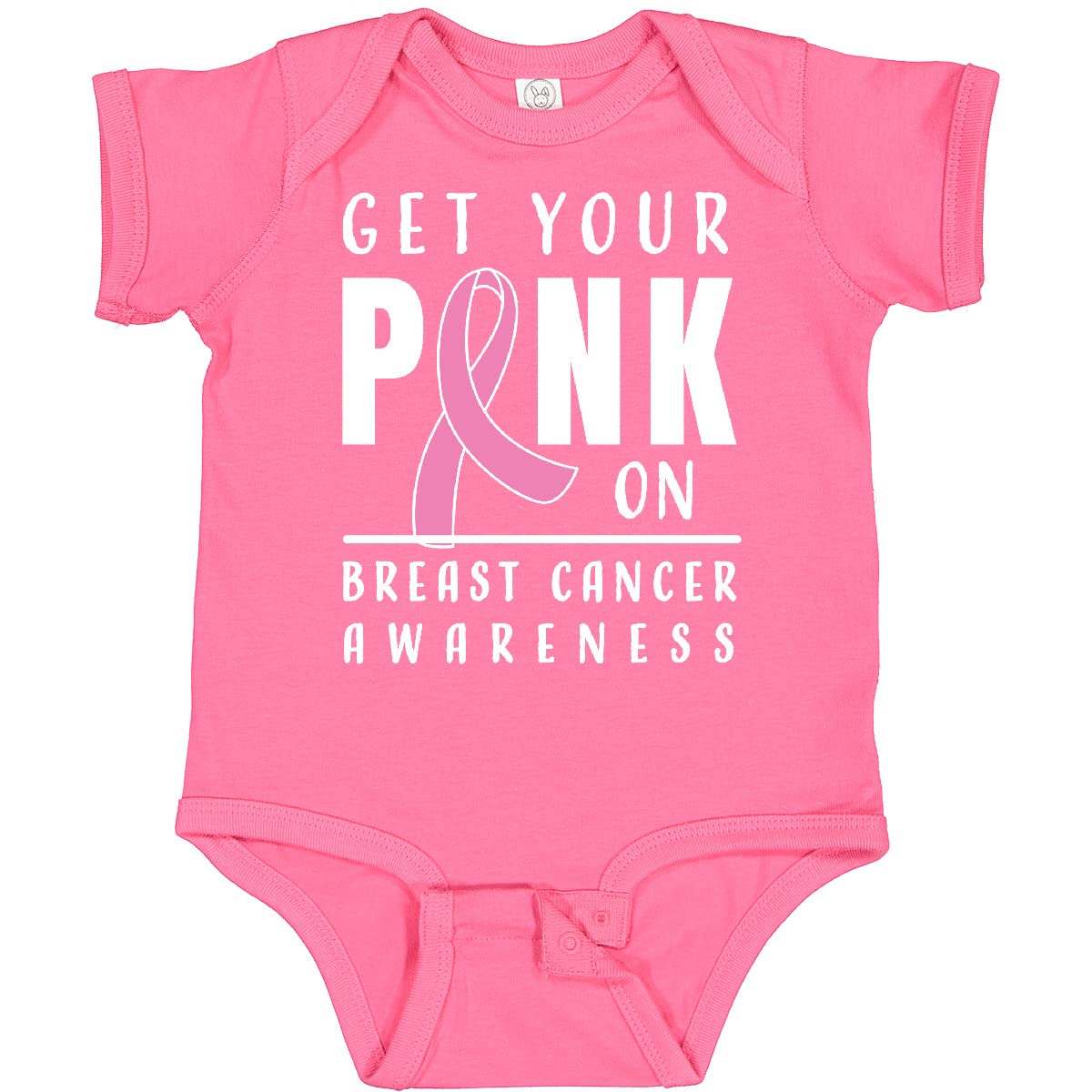 Inktastic Breast Cancer Awareness 'Get Your Pink On' Baby Bodysuit - Cute Outfit for Infants, Fundraising Events & Supportive Family Photos