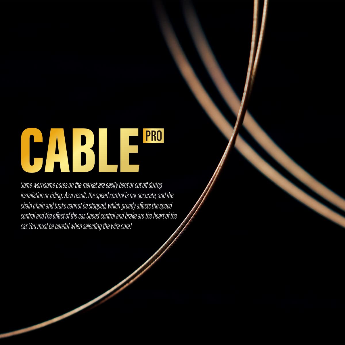 Premium CNC Pro Slick Polished Bike Shifter Cable for Shimano & SRAM - 1.2x2100/2500/3000/3500mm Gold - High-Performance Mountain & Road Bike Derailleur Cable for Smooth Gear Shifting | Ideal for MTB, Cycling Enthusiasts & Professional Riders