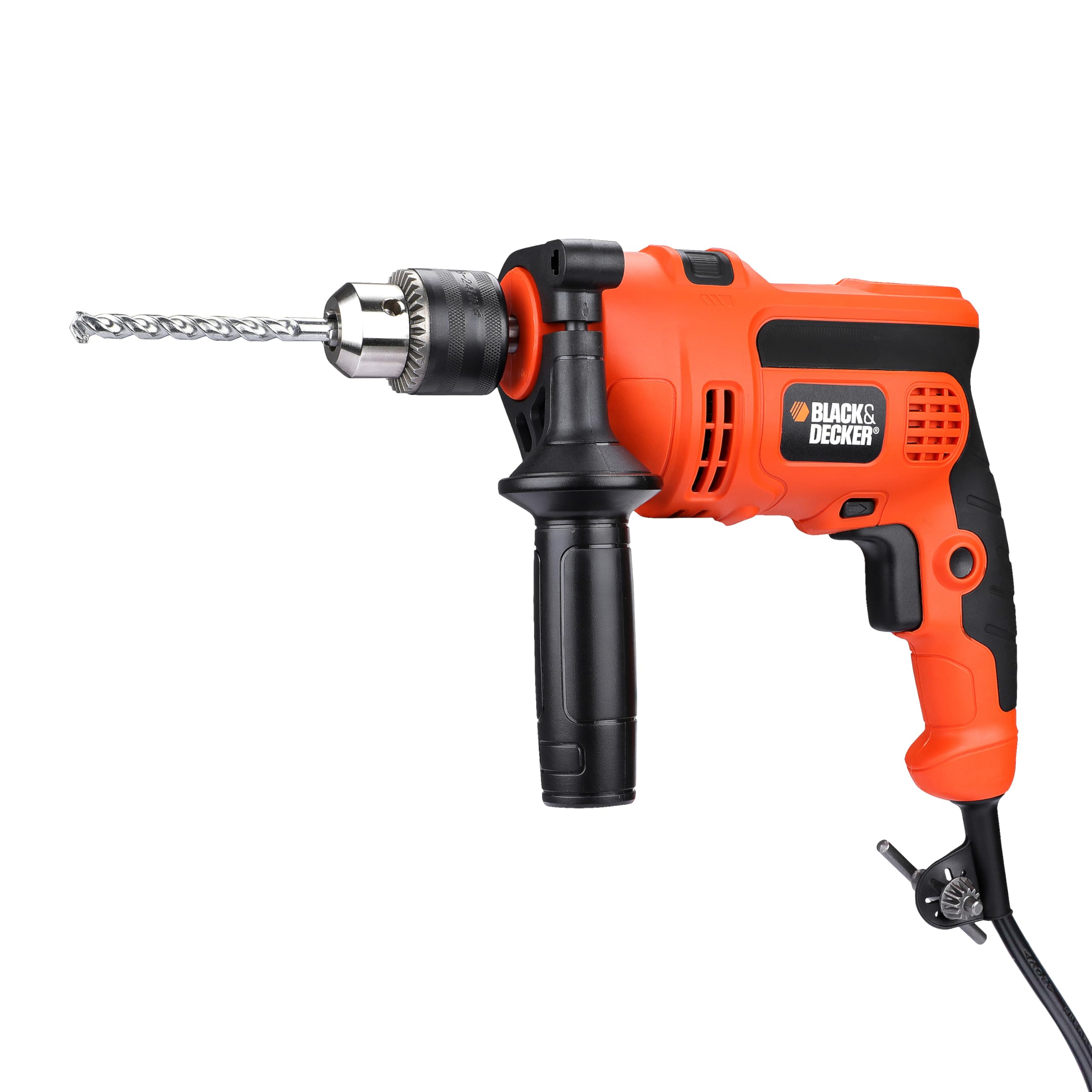 Black & Decker KR554RE 550-Watt 13mm Variable Speed Reversible Hammer Drill - Powerful Corded Electric Drill for Wood, Metal & Masonry - Perfect for DIY Projects, Home Repairs & Construction Work