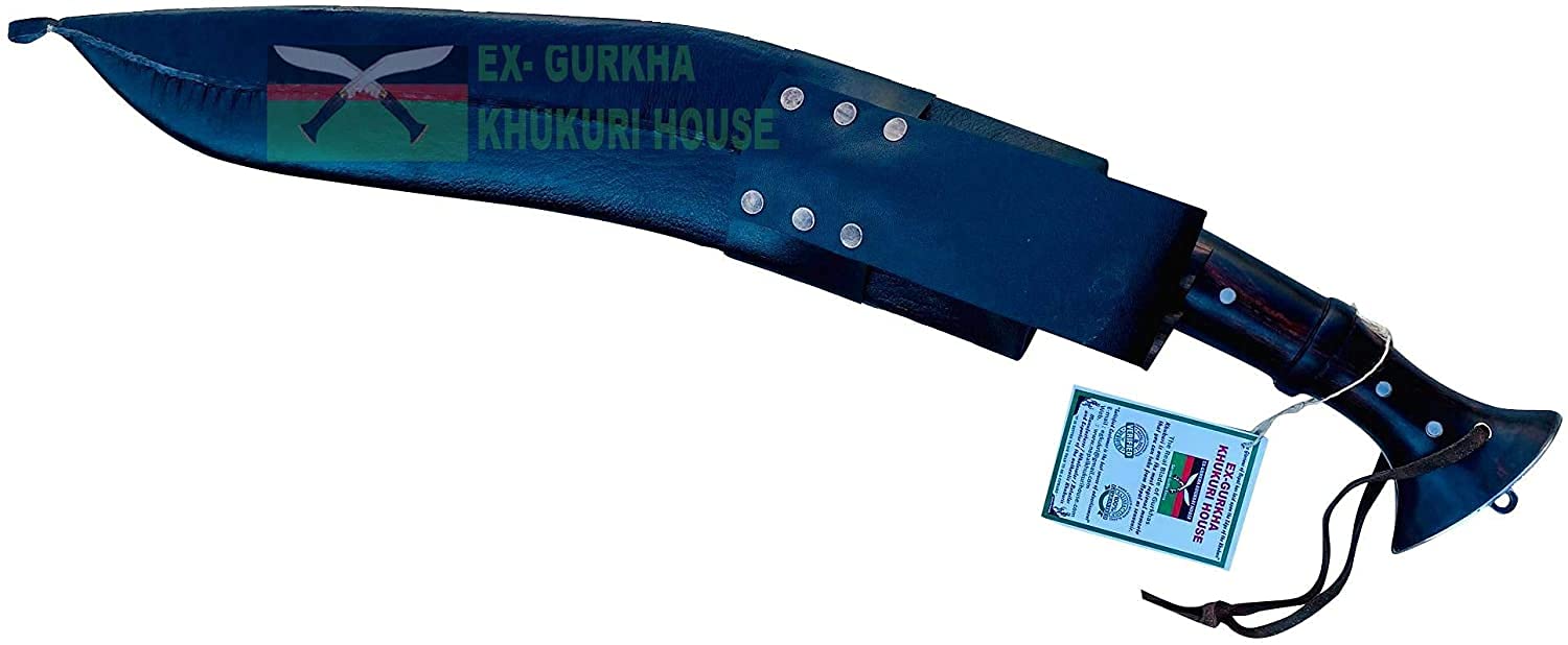 Gorkha Kukri Nepal - 18 Inch Full Tang Khukuri Knife with 3 Chira Design - Premium High Carbon Steel Blade for Camping, Hunting & Outdoor Survival
