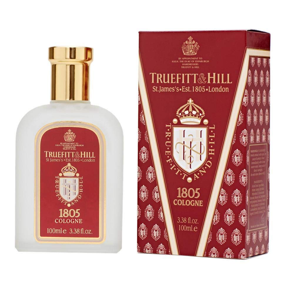 Truefitt & Hill 1805 Premium Cologne for Men - Long-Lasting Oceanic Fragrance with Elegant Etched Glass Bottle - 3.38 oz Eau de Toilette - Perfect for Date Night, Office & Special Occasions