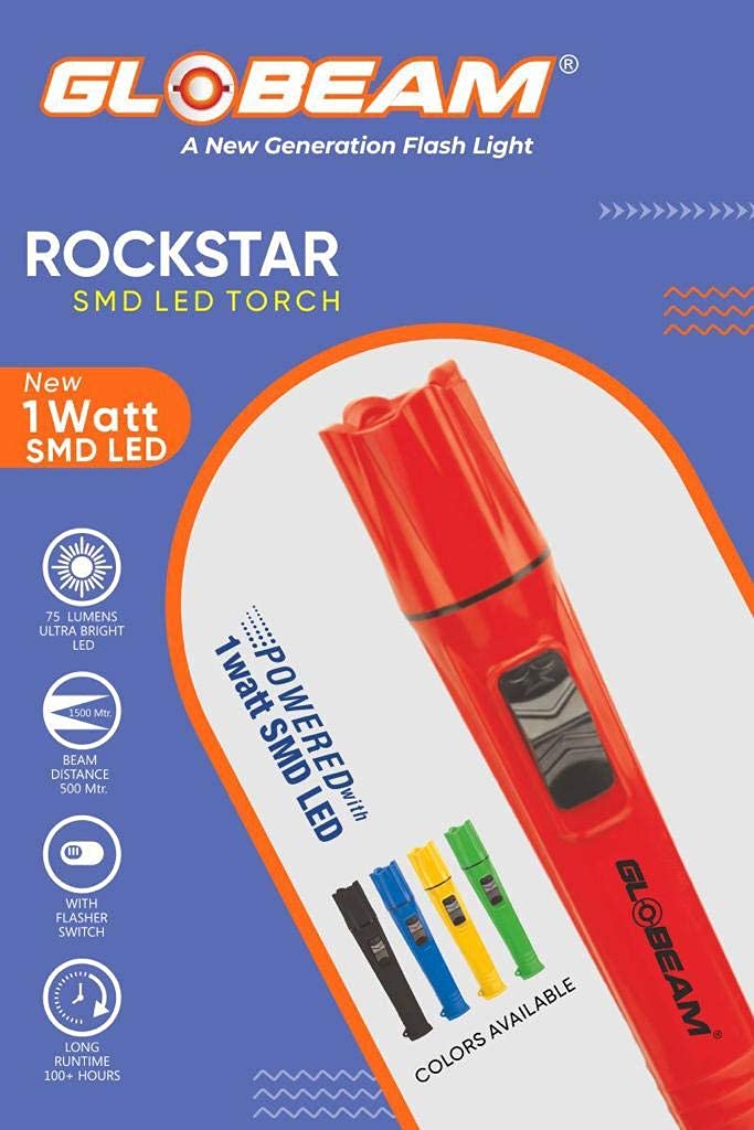 GLOBEAM Rockstar LED Flashlight - 3 Pack Professional LED Torch with AA Batteries Included, Durable ABS Plastic Body - Perfect for Camping, Hiking, Emergency & Outdoor Adventures