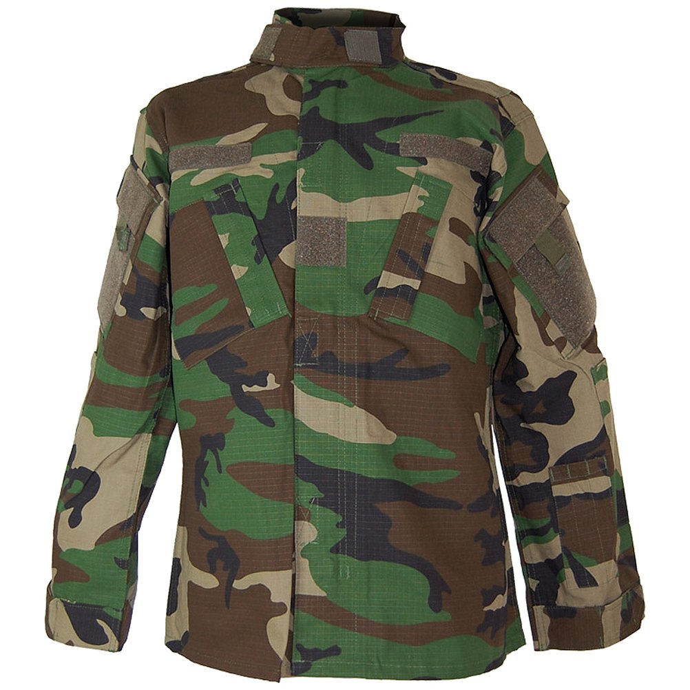 Teesar ACU Ripstop Combat Shirt - Woodland Camo Tactical Military Shirt for Outdoor Hunting, Airsoft & Survival Gear | Durable & Breathable Army Uniform