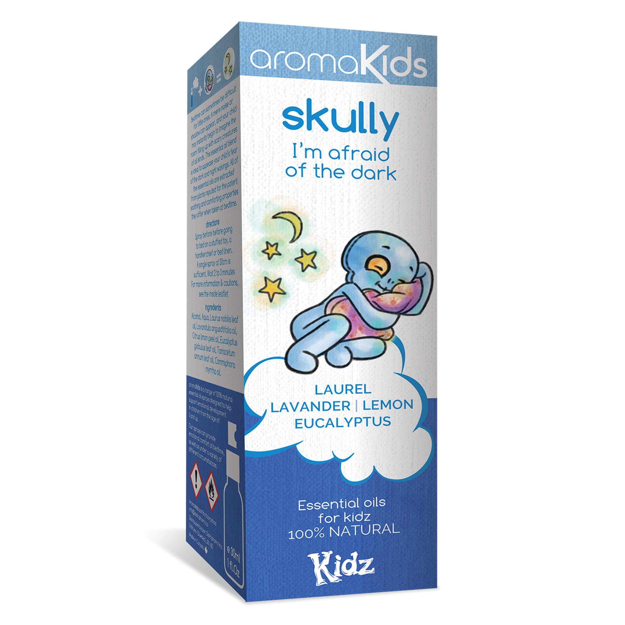 Skully Essential Oil Spray for Fear of Dark & Nightmares - Calming Aromatherapy for Kids & Adults, Bedtime Relaxation & Sleep Aid