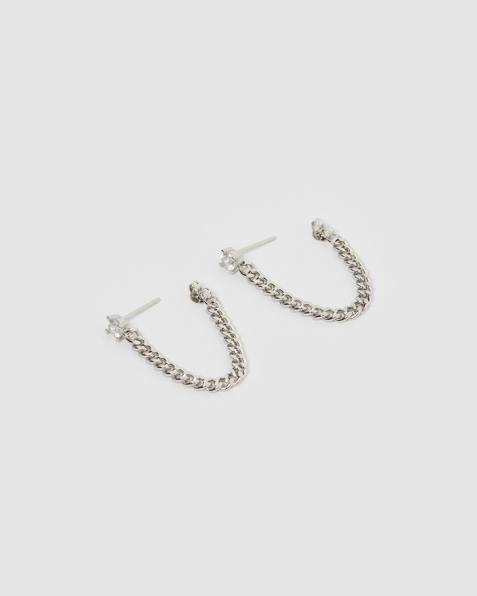 Izoa Annie Drop Stud Earrings - Sterling Silver Dangle Earrings for Women, Perfect for Parties, Weddings & Everyday Wear