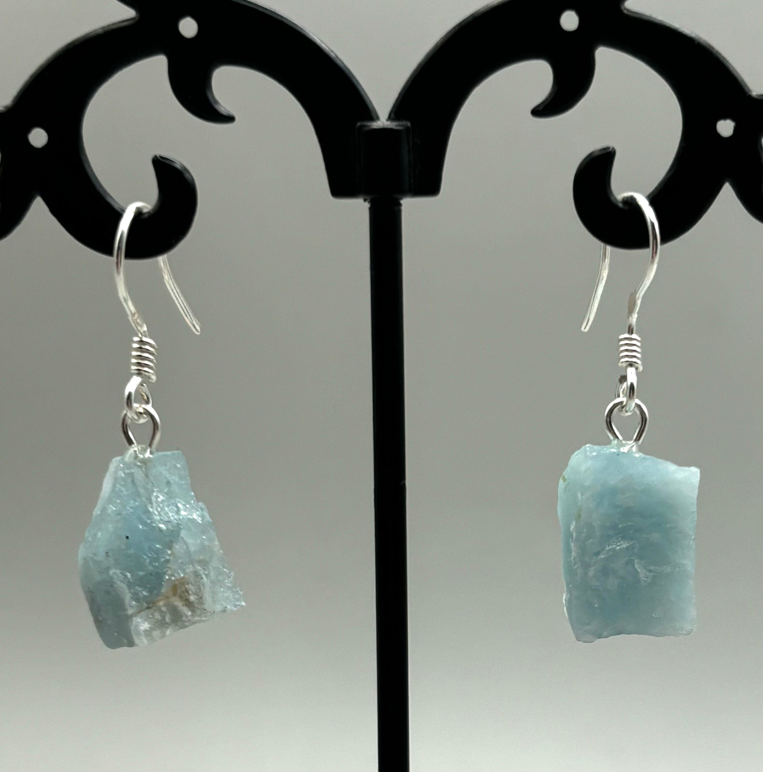 Aquamarine Sterling Silver Earrings for Women - Dainty Blue Gemstone Studs - Perfect for Weddings, Parties & Everyday Wear