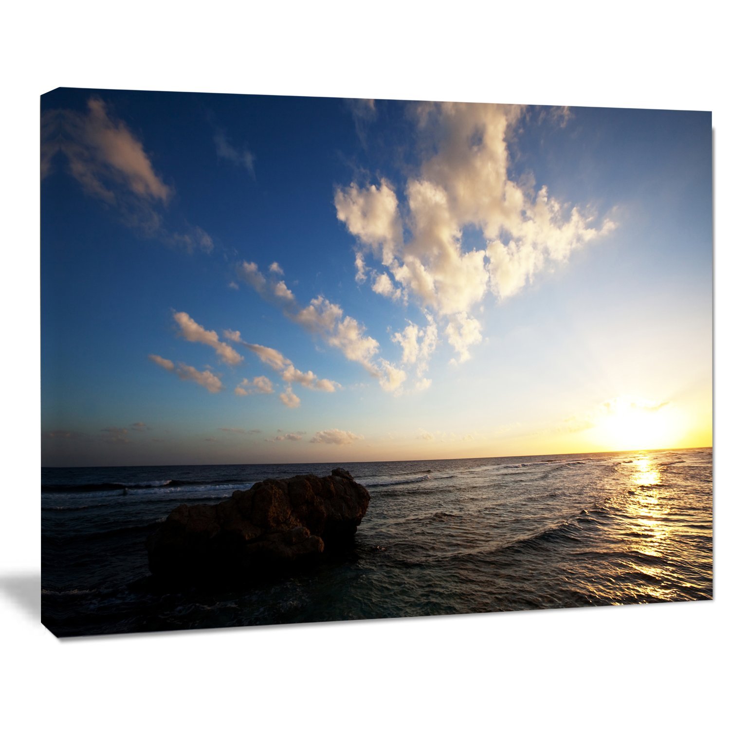 Evening Sea After Heavy Storm - Modern Beach Canvas Wall Art Print - Coastal Home Decor for Living Room, Bedroom & Office