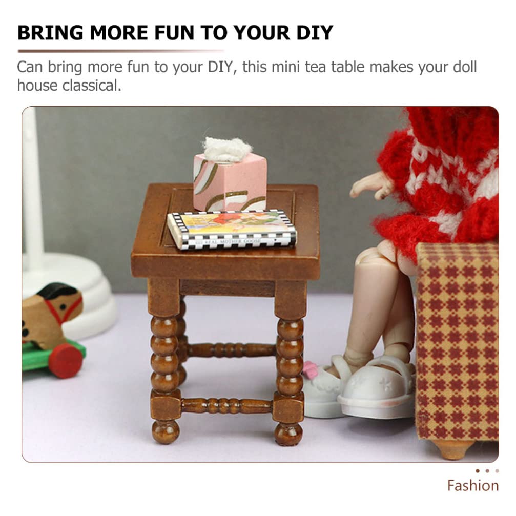 Mini Wooden Nightstand with Drawer - Cute Dollhouse Bedside Table for Kids Room, Tiny Furniture for Miniature Scenes, DIY Dollhouse Decor & Home Accessories - Perfect for Bedroom, Playroom & Collectible Displays