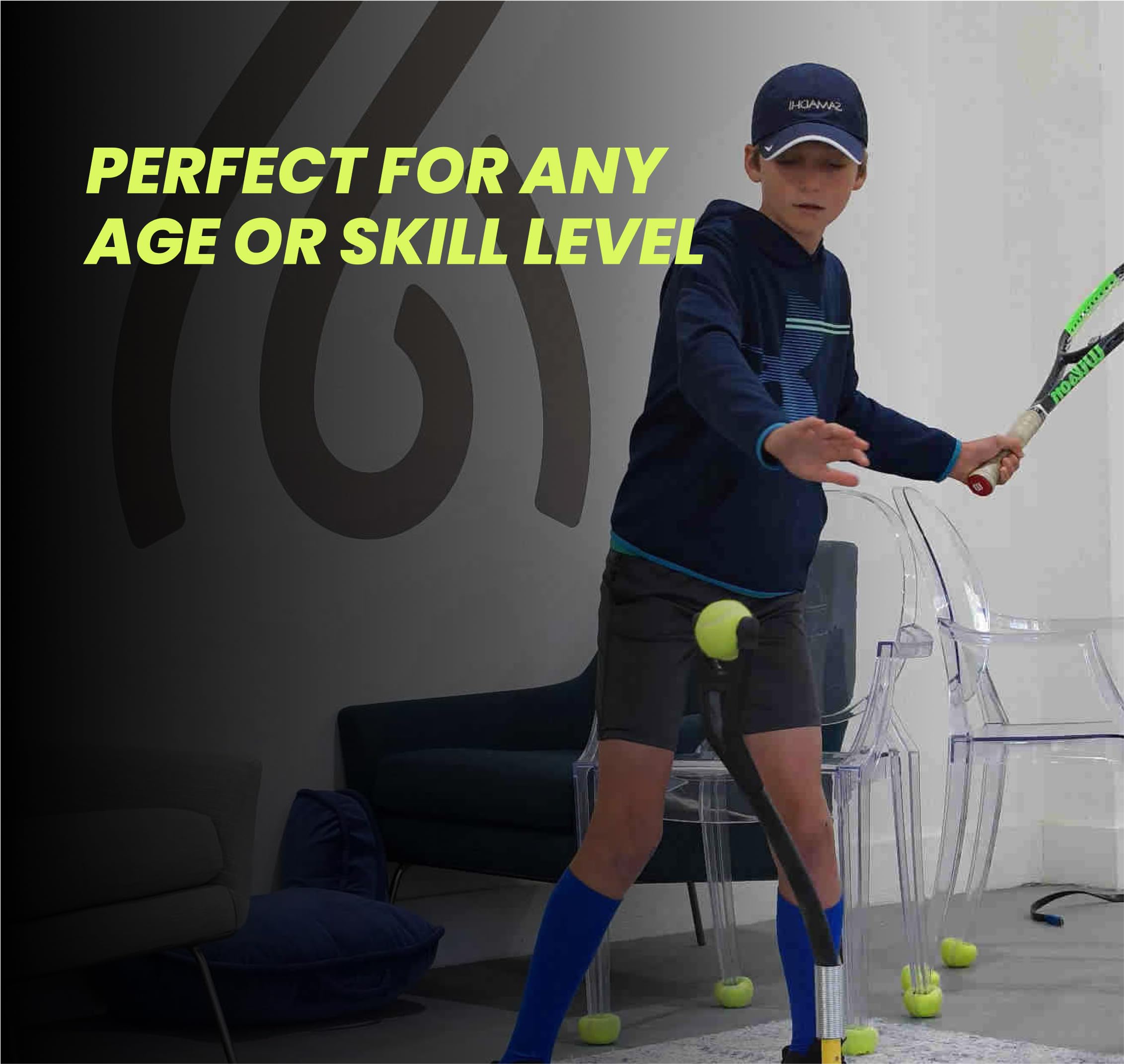 BILLIE JEAN KING'S Eye Coach Tennis Training Aid - Portable Home Tennis Trainer for All Ages (Kids, Adults, Juniors & Pros) - Improve Hand-Eye Coordination Without Court or Ball Pickup - Perfect for Indoor/Outdoor Practice, Backyard Drills & Solo Training Sessions