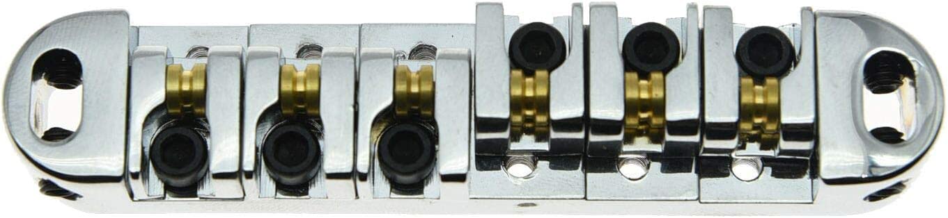 High-Quality Chrome LP Electric Guitar Tune-O-Matic Roller Saddle Bridge Replacement for Les Paul & SG Models - Perfect for Smooth String Action & Enhanced Playability