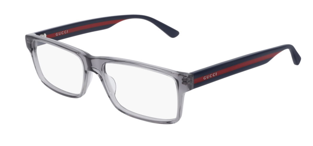 Gucci GG 0752O 003 Gray Blue Rectangle Unisex Eyeglasses - Stylish Prescription Glasses for Men & Women - Perfect for Office, Reading & Fashion Accessories