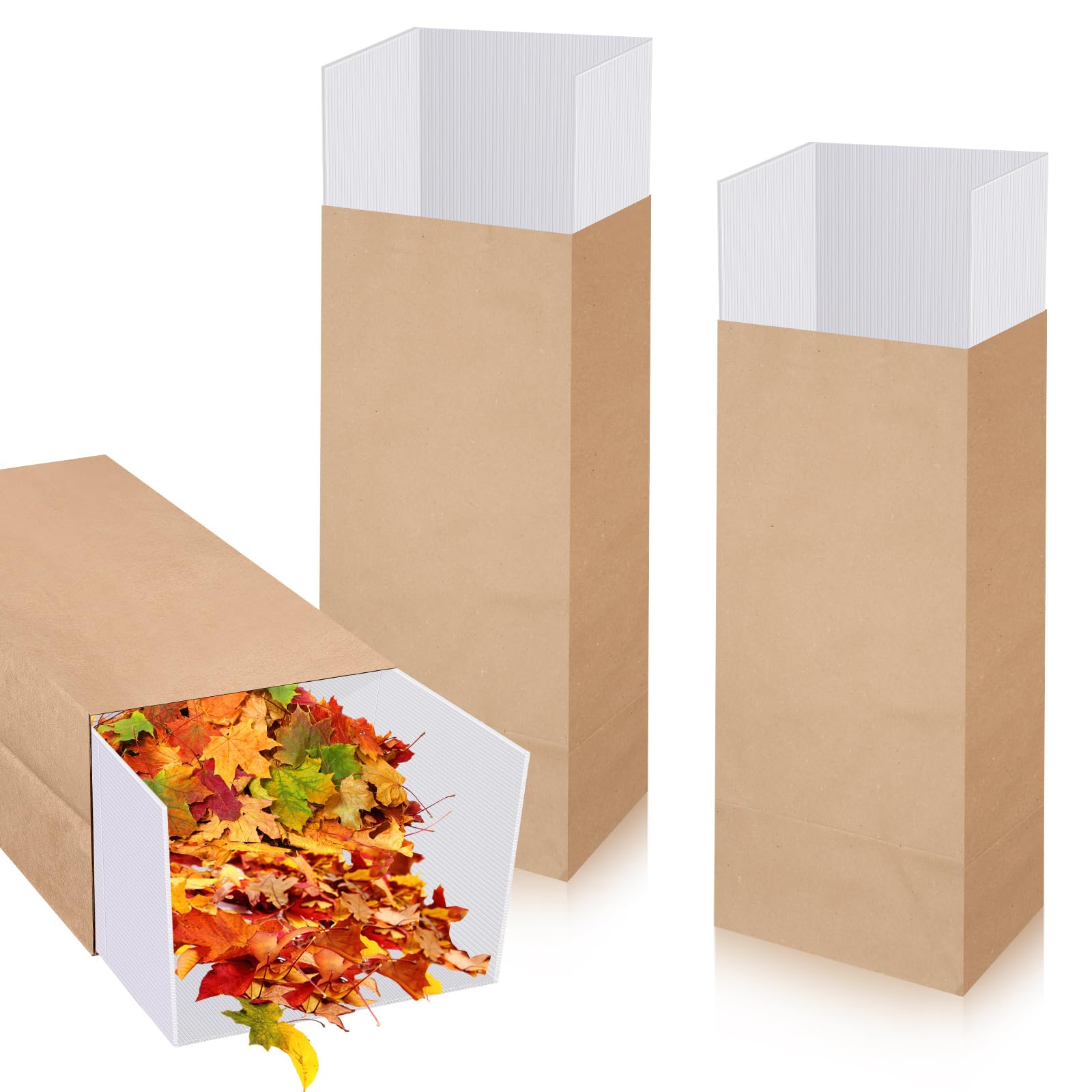 Tioncy 2 Pack Reusable Paper Leaf Bag Holder - Lawn Leaf Chute for Easy Yard Debris Collection, No Bending Required | Perfect for Fall Cleanup, Gardening, and Landscaping