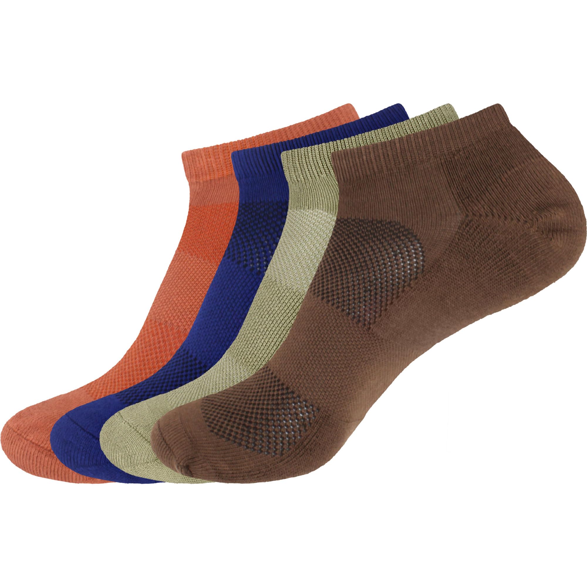 Men's Breathable Rayon Bamboo Fiber Sports Socks - 4 Pairs Moisture Wicking Athletic Ankle Socks for Running, Gym & Casual Wear