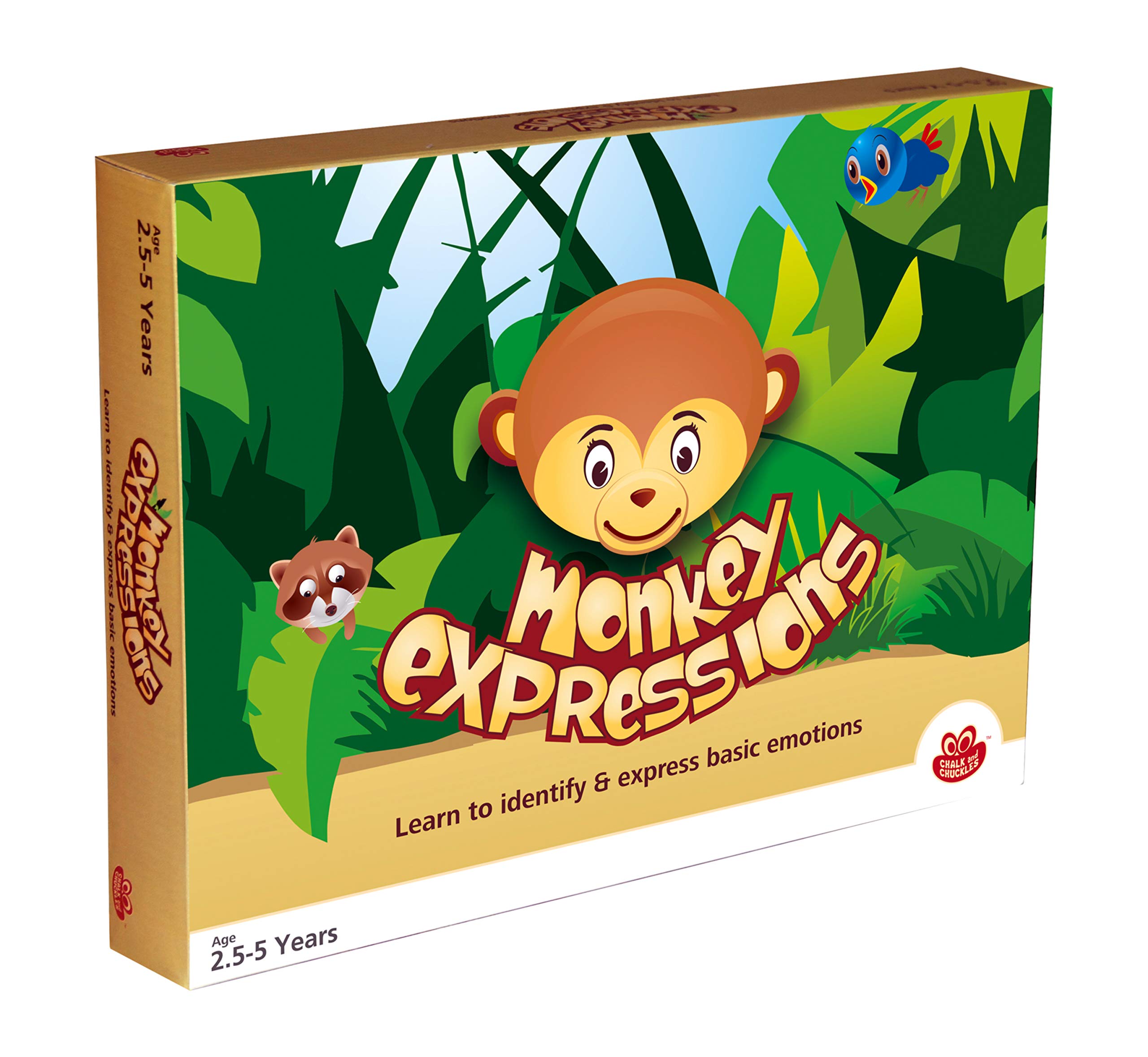 Chalk and Chuckles CC-001 Monkey Expressions Board Game - Fun Family Game for Kids & Adults, Educational Emotional Learning Toy for Preschool & Classroom Use