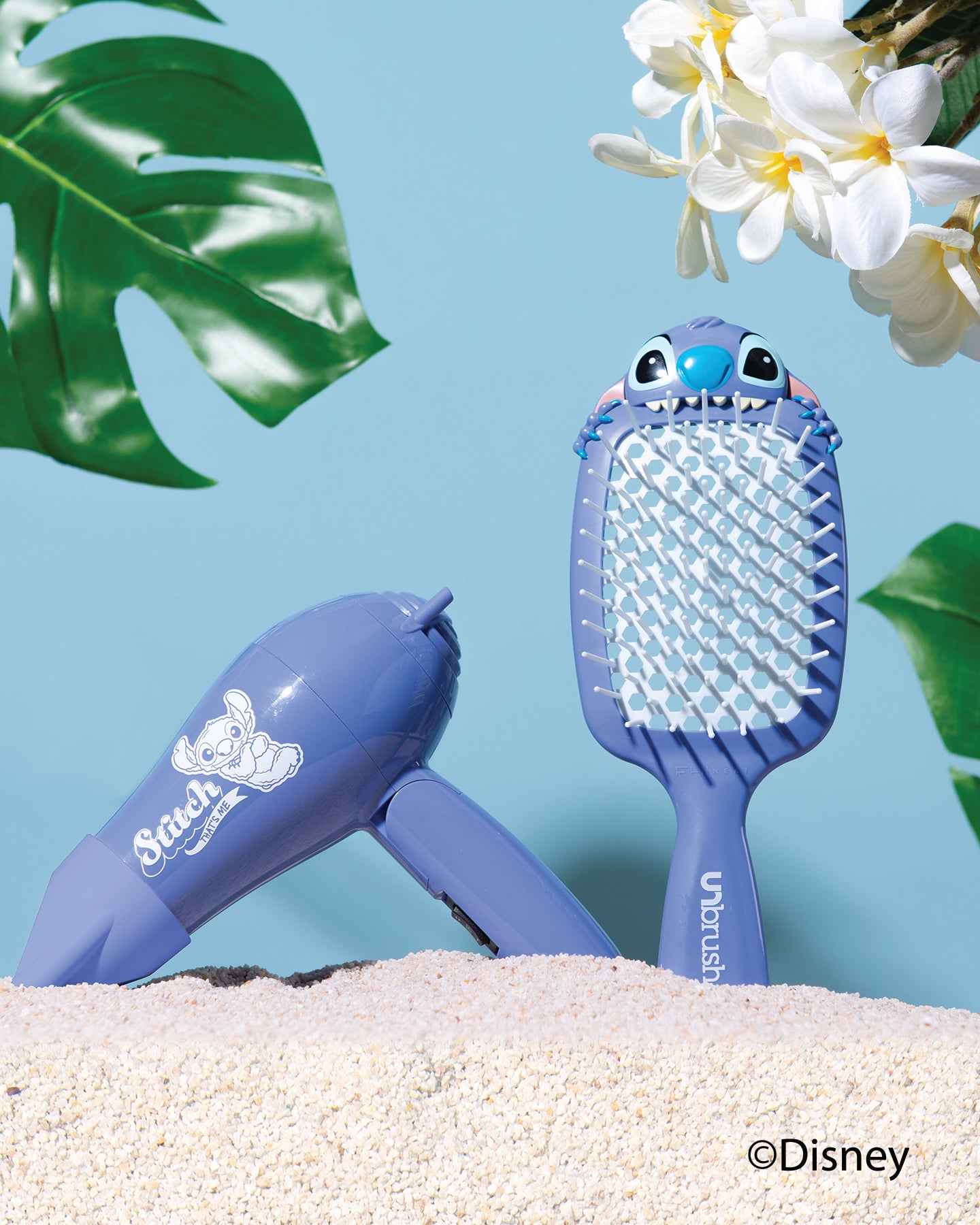 Disney Stitch Detangling Brush & Mini Hair Dryer Travel Set for Kids - Perfect for On-the-Go Styling and Detangling