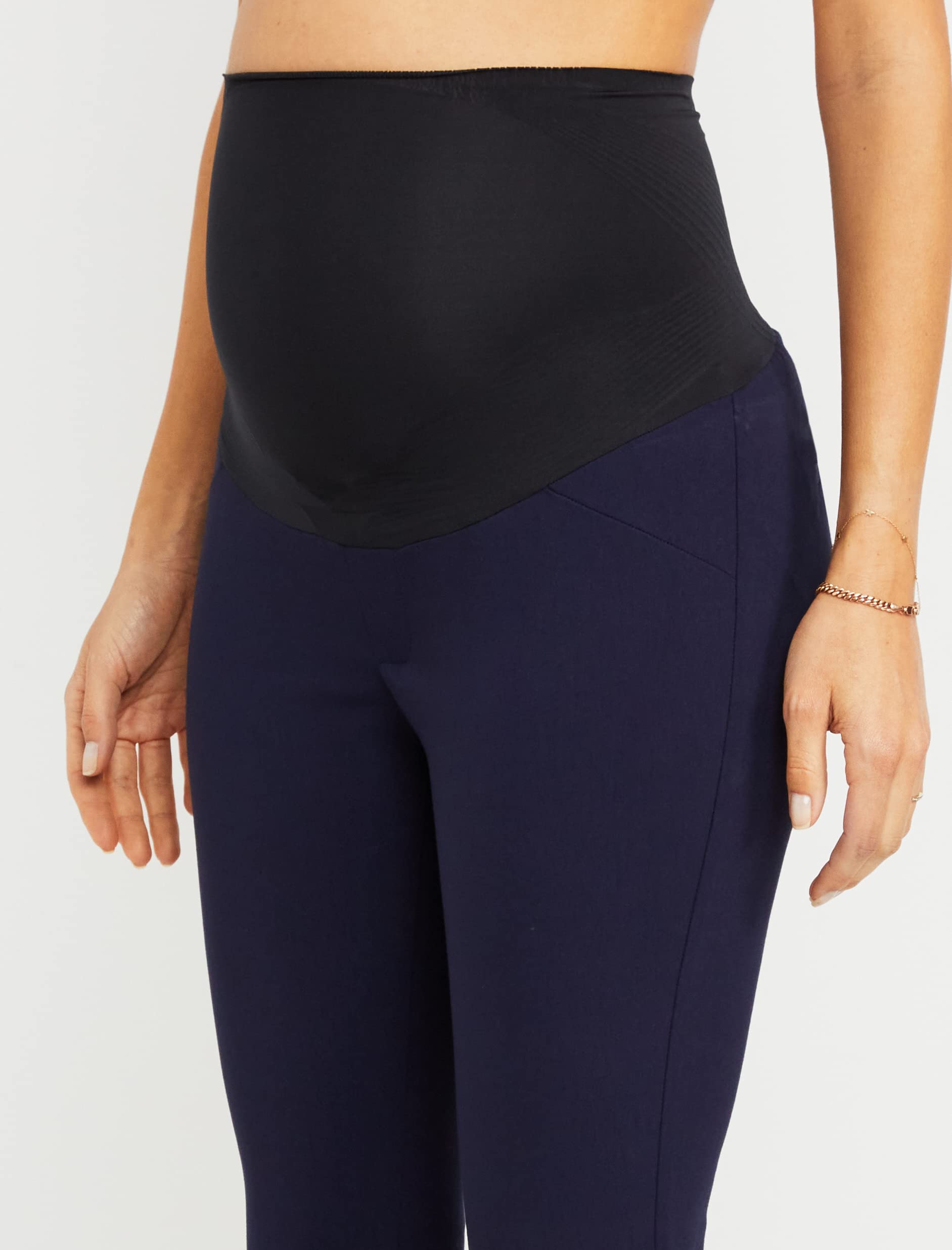 Motherhood Maternity Women's Bumplift Maia Maternity Pants with Silicone Support - Comfortable Pregnancy Pants for Work & Everyday Wear
