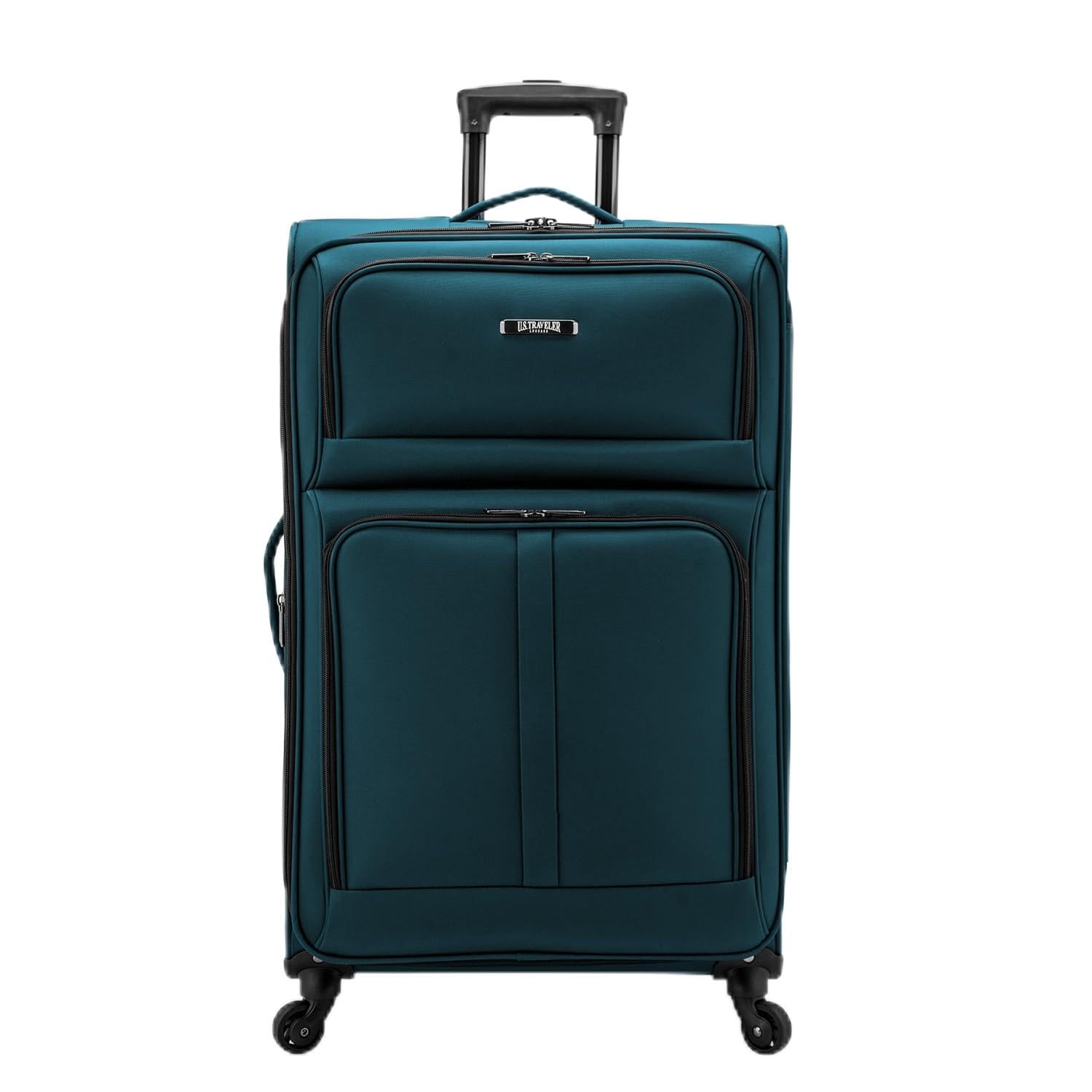 Anzio Softside Expandable Spinner Luggage 30-Inch Checked Large Teal - Lightweight Durable Suitcase for International Travel & Business Trips