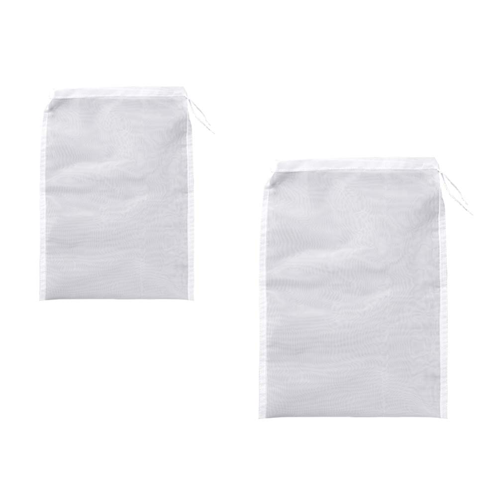 **Cabilock 2-Pack Reusable Nylon Mesh Filter Bags for Nut Milk, Coffee, Tea, Charcoal Pellets - Fine Strainer for Brewing, Cooking & DIY Projects**