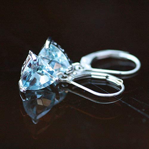 Natural Sky Blue Topaz Earrings Sterling Silver 925 - Healing Gemstone Jewelry, December Birthstone Gift for Women - Perfect for Holidays, Weddings & Special Occasions